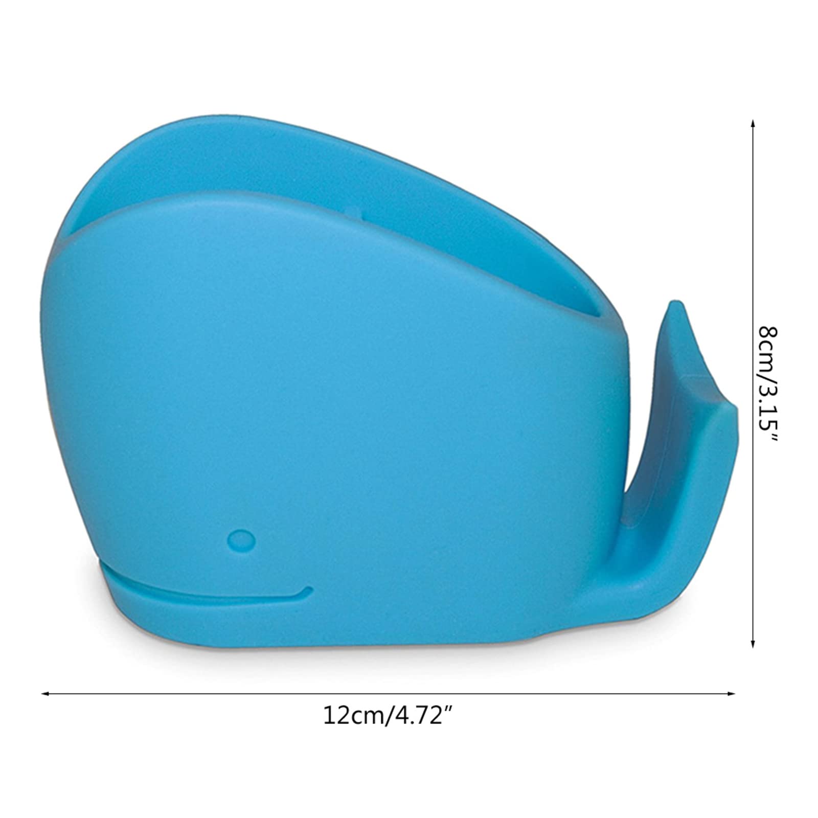 Whale-Shaped Silicone Toothbrush Holder for Kids - Cute Animal Toothpaste Organizer, Blue - Perfect for Bathroom Countertop & Kids' Dental Hygiene Routine
