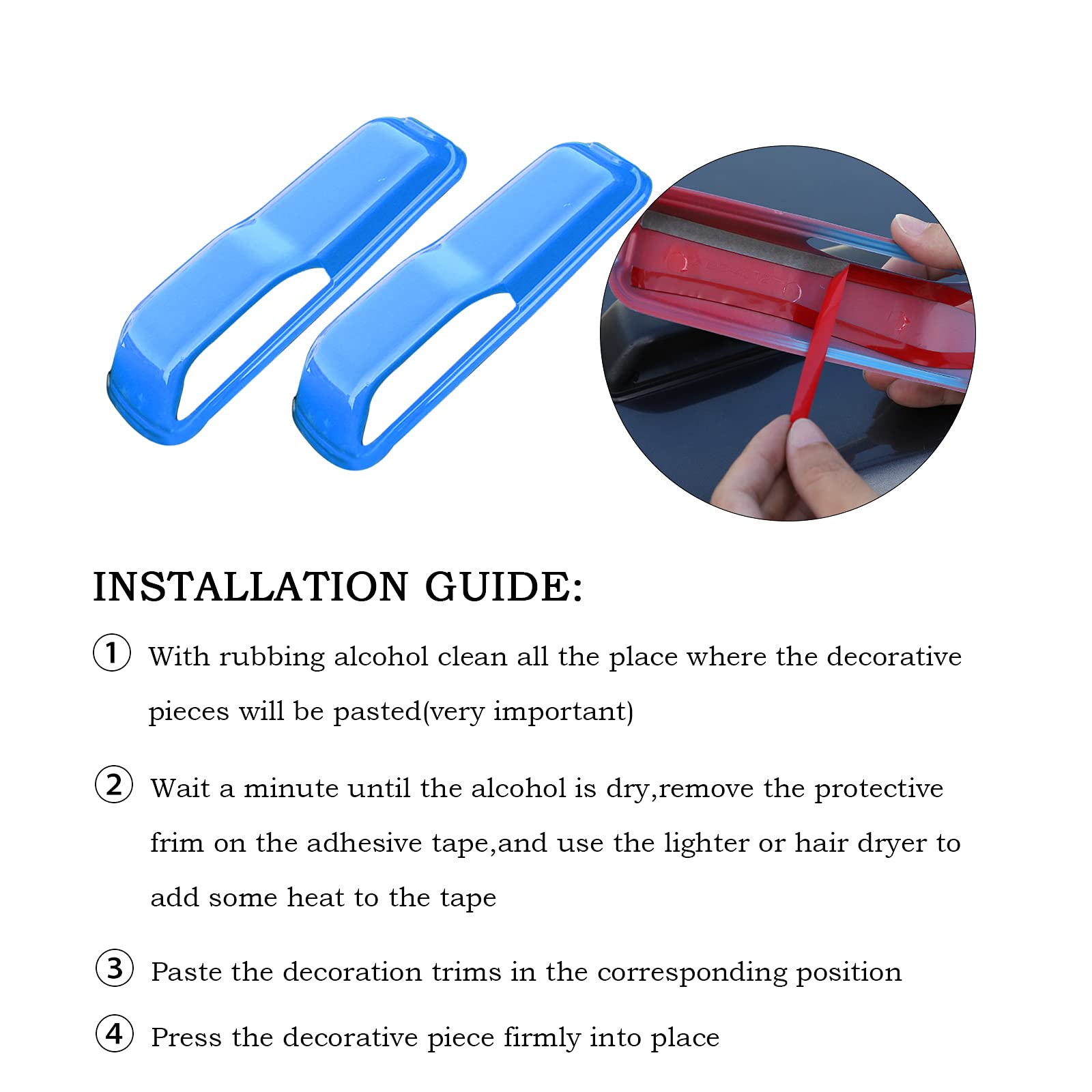 Jeep Wrangler JL & Gladiator JT Engine Hood Hinge Cover Decoration - Light Blue Exterior Accessories for 2018-2021 JL & 2020-2021 JT Models - Off-Road Style Upgrade for Jeep Enthusiasts