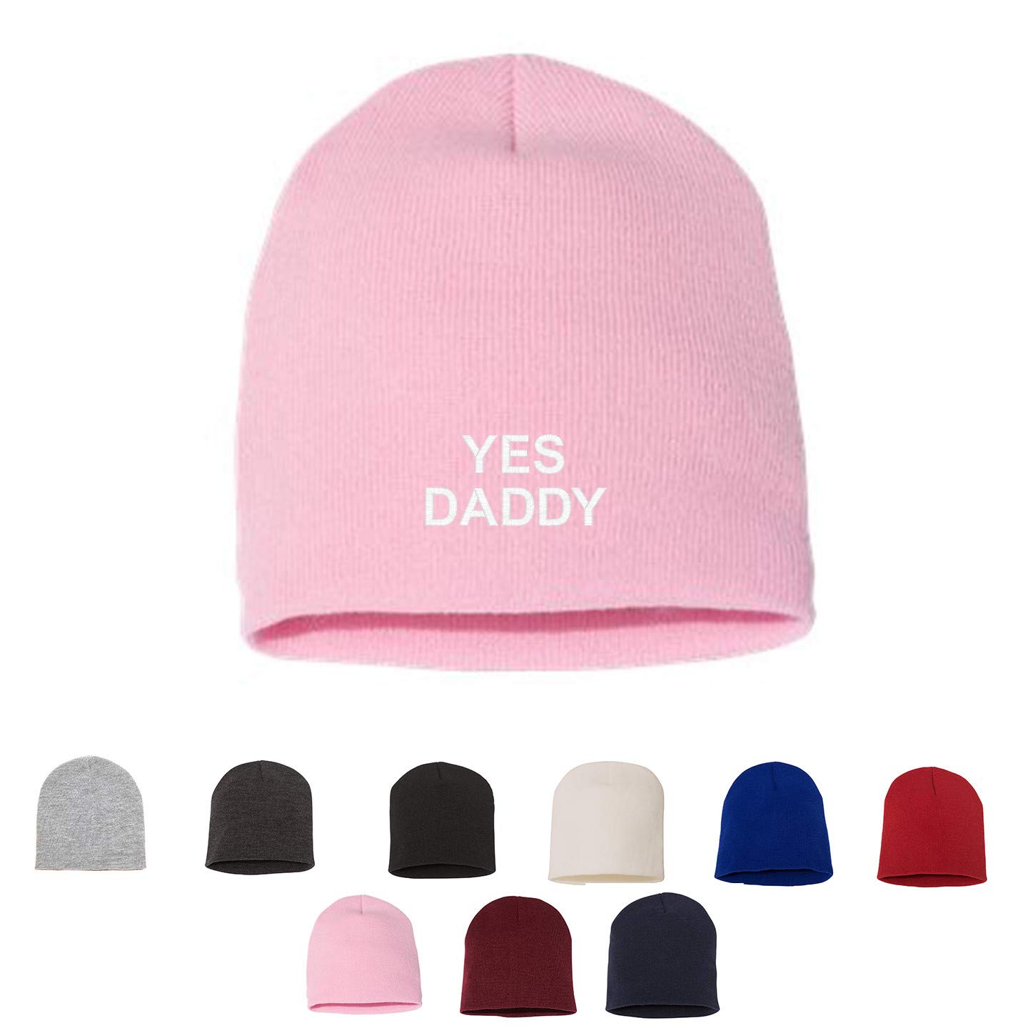 Warm Winter Knit Beanie Hat for Men & Women - Embroidered 'Yes Daddy' Design - Cozy Cold Weather Accessory for Outdoor Activities, Skiing, and Casual Wear