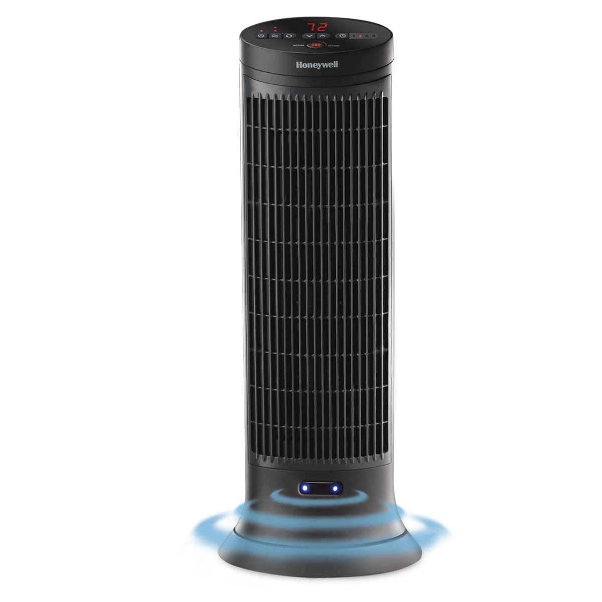 Honeywell Safeguard Motion Sensor Ceramic Space Heater for Large Rooms - Black Tower Heater with 2 Heat Settings & Energy Efficient Design | Perfect for Bedroom, Office & Living Room Heating