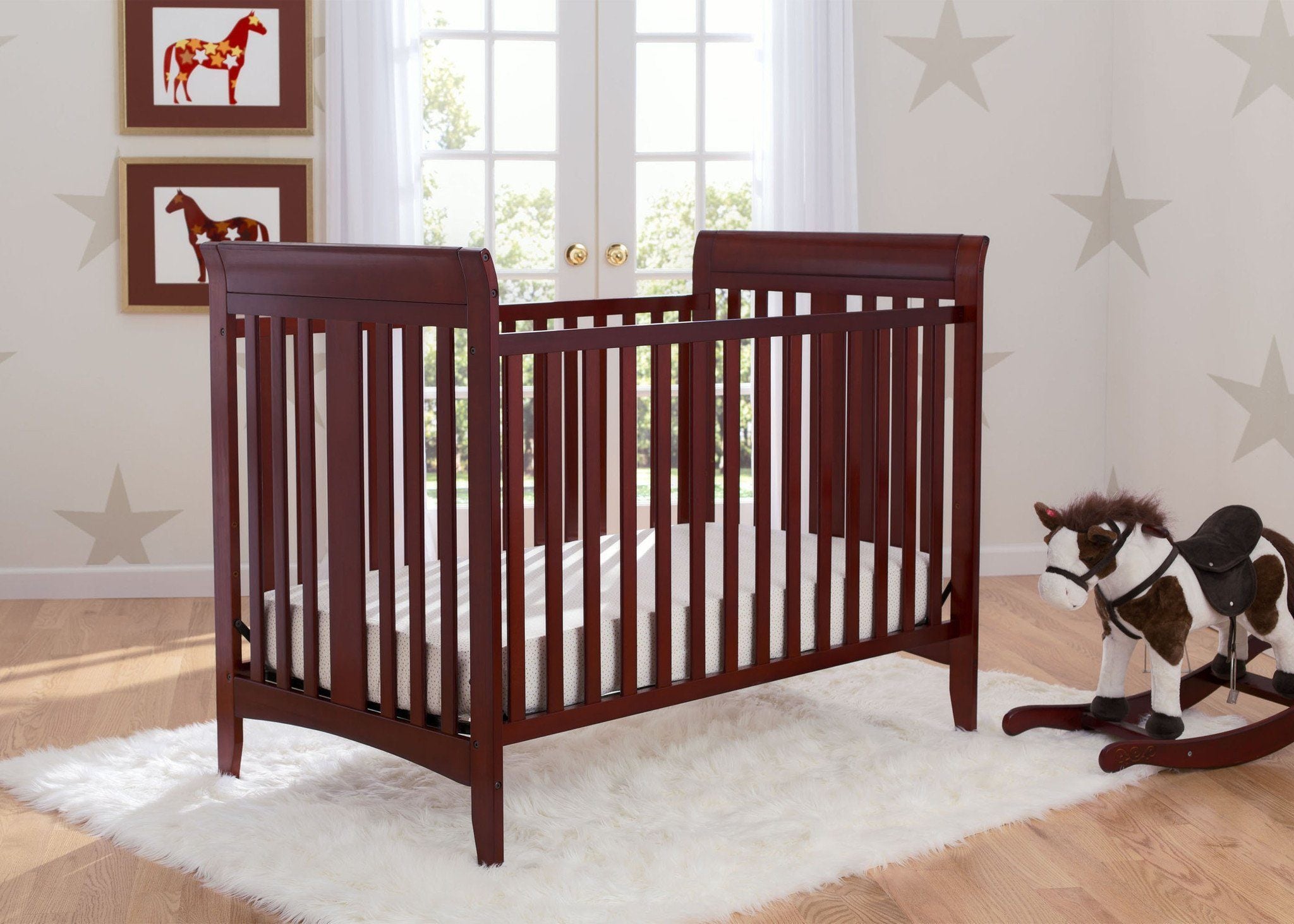 Parkside 3-in-1 Convertible Baby Crib with Toddler Rail - White Nursery Furniture for Newborn to Toddler - Perfect for Small Spaces & Modern Nurseries