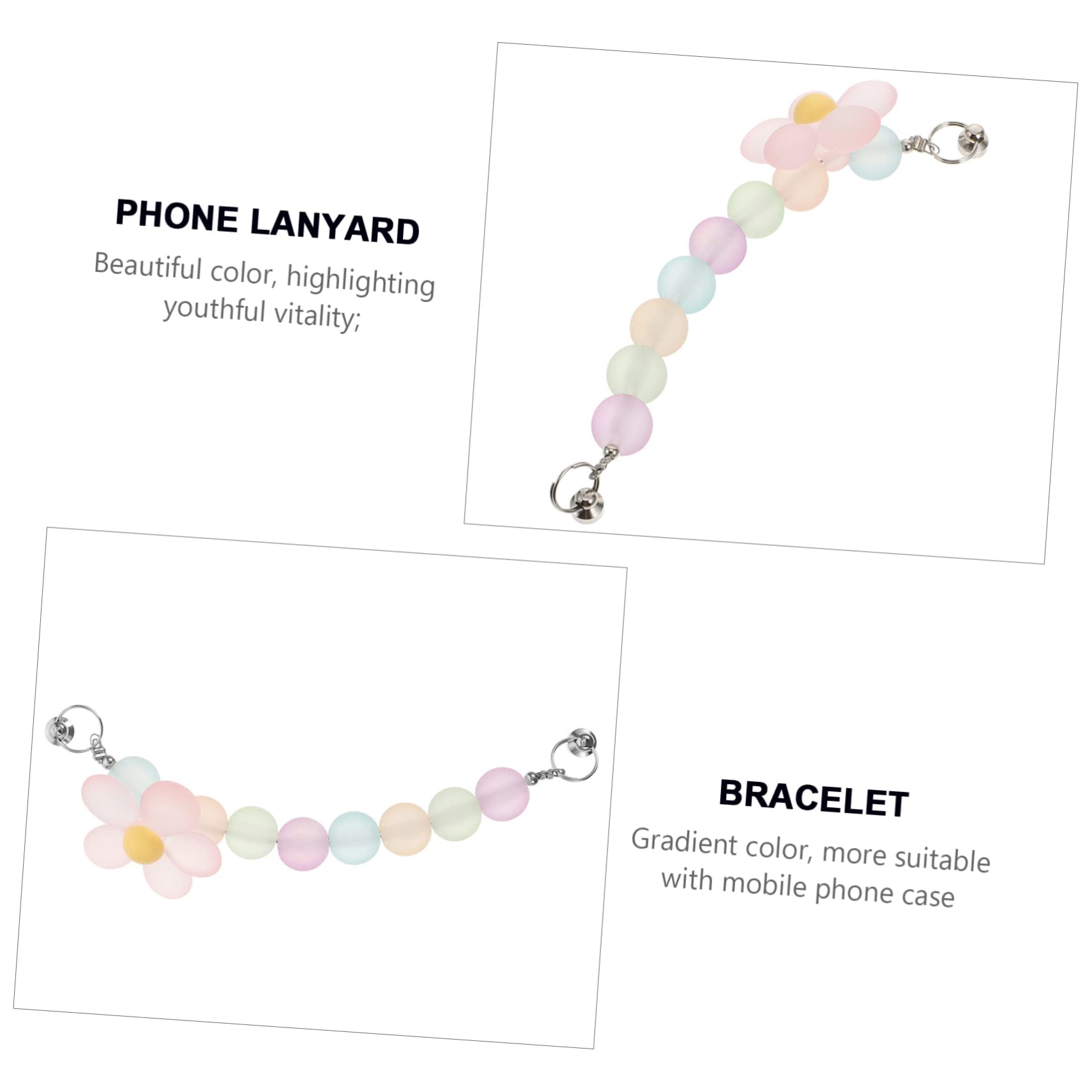 3 Pack Stylish Beaded Phone Lanyard - Adjustable Phone Strap for iPhone, Samsung & Smartphones - Perfect for Outdoor Activities, Concerts & Travel