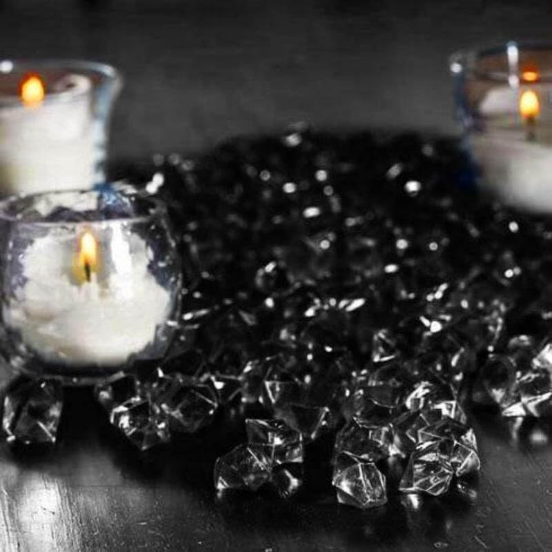 400 Pcs Black Mini Acrylic Ice Crystals - Vase Fillers, Table Scatters for Wedding, Banquet, Party Decorations - Elegant Centerpiece Accents for Tables, Floral Arrangements & Event Styling
