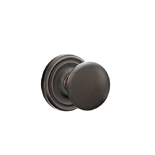 Providence Knob Passage Door Handle with Regular Rose 44 in Oil Rubbed Bronze Finish - Perfect for Bedroom, Bathroom & Interior Doors