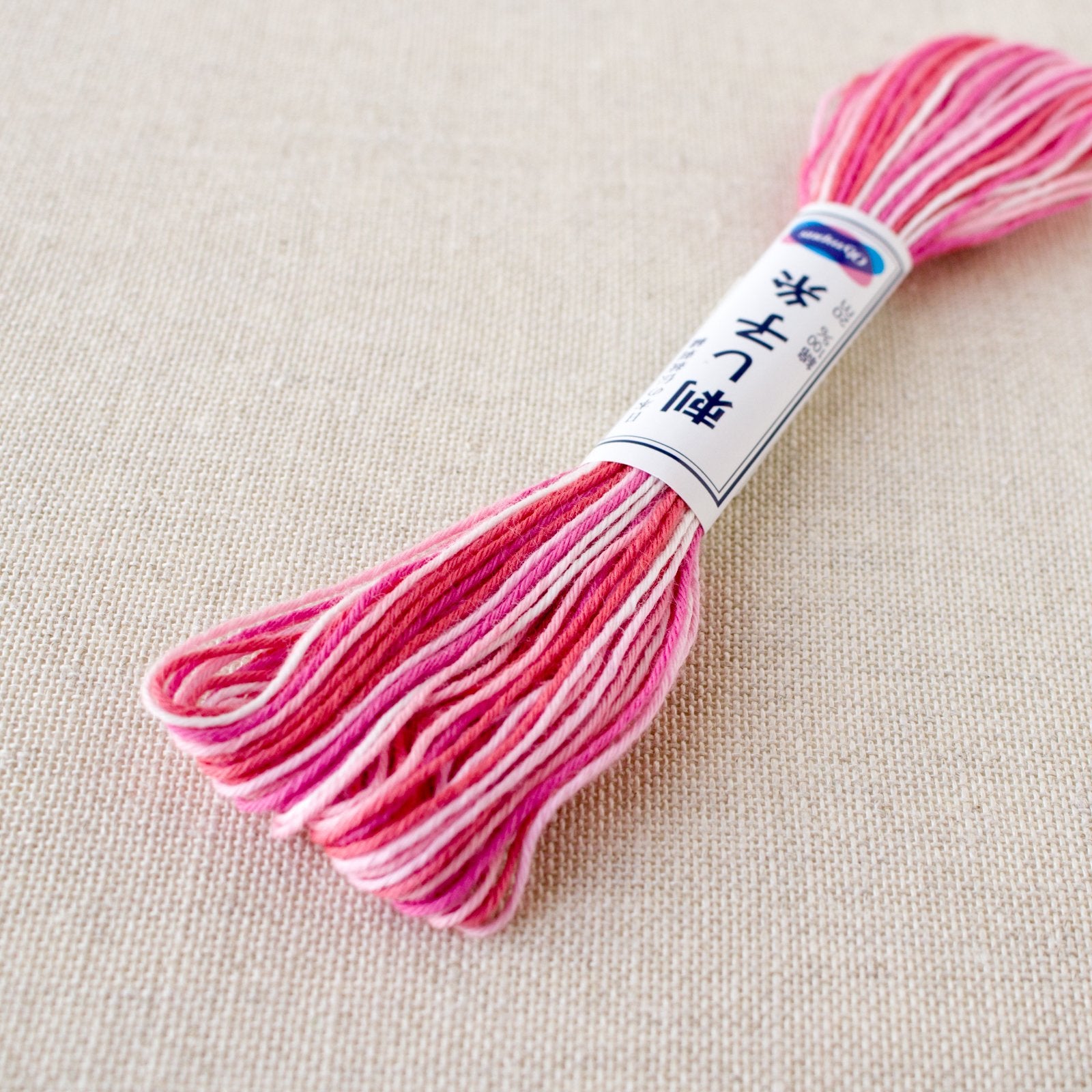 Japanese Sashiko Embroidery Thread - Variegated Pink Valentine (#53) for Hand Sewing, Quilting, and DIY Craft Projects