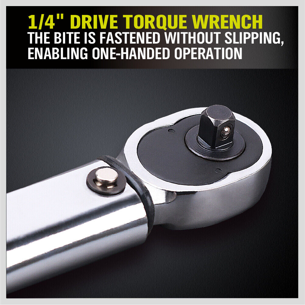 1/4 Drive Click Torque Wrench 5-25NM Adjustable Ratchet Spanner - Precision Hand Tool for Automotive Repair, Bicycle Maintenance & DIY Projects