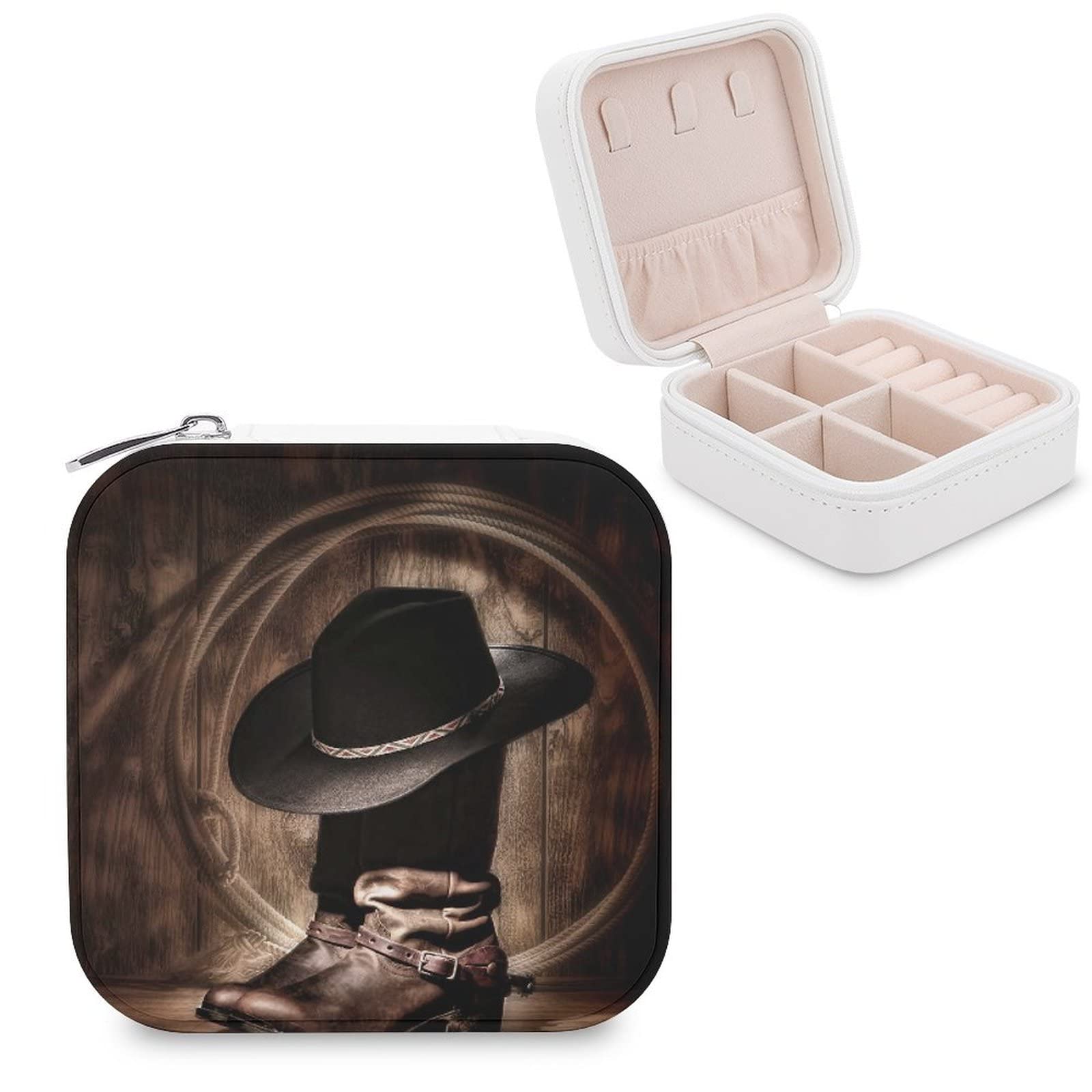 Women's Small PU Leather Jewelry Box - Travel Jewelry Organizer Case with Storage Compartments for Rings, Earrings, Necklaces & Bracelets | Perfect for Travel, Home Display and Gift Giving