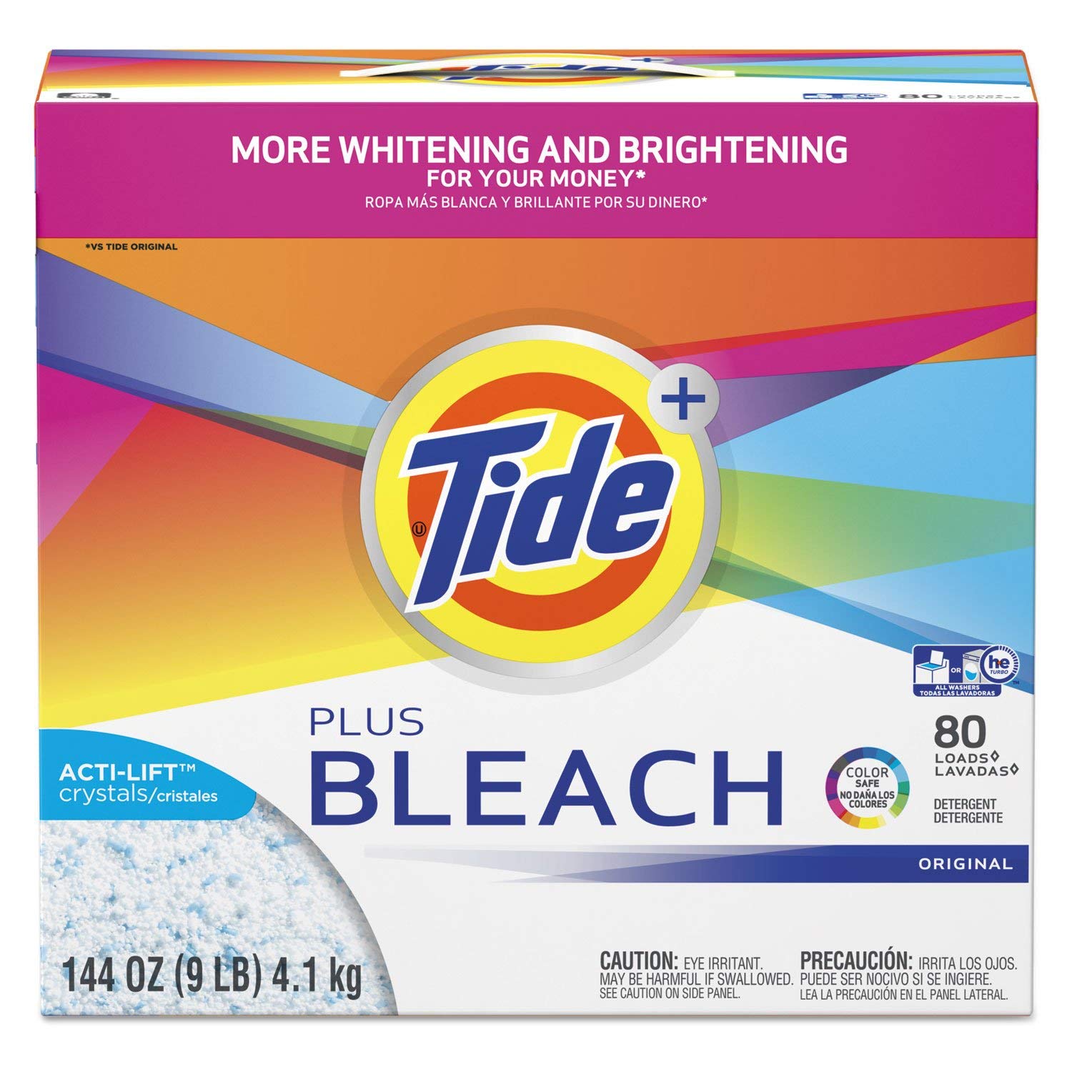 Vivid Plus Bleach Detergent - Powerful Stain Removal for Whites & Colors | Laundry Booster for Clothes, Towels & Bedding
