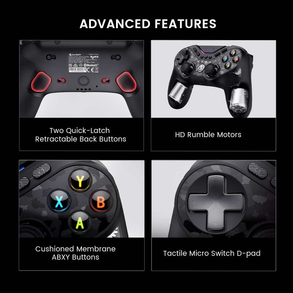 GameSir Tarantula Pro Wireless Gaming Controller for Nintendo Switch, PC, iOS & Android - Bluetooth 5.0/2.4G/Wired Mode with Charging Dock - Ergonomic Design for Long Gaming Sessions at Home or On-The-Go
