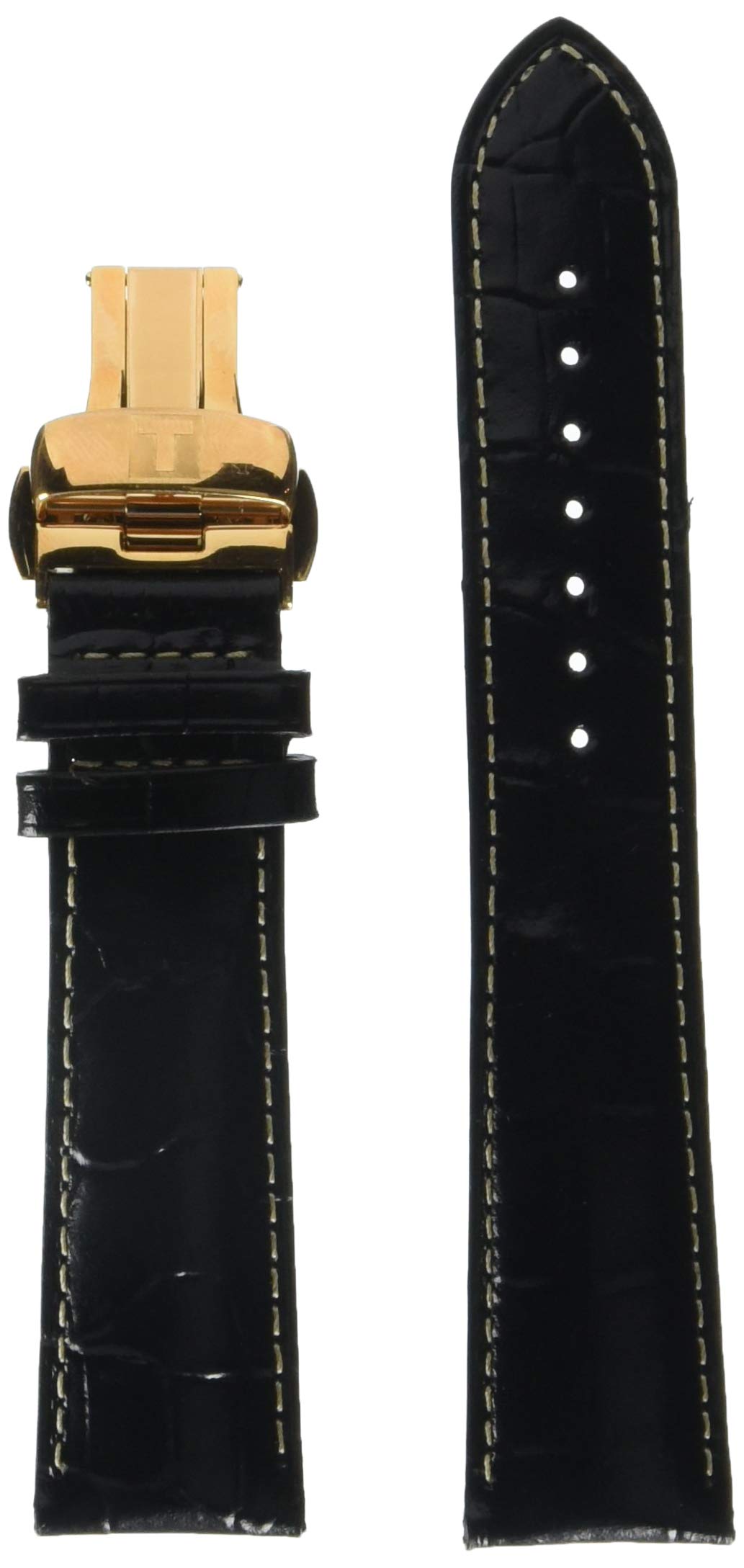 Tissot Unisex Leather Calfskin Watch Band - Black Replacement Strap for T600034551 | Dress Watches, Business Attire & Everyday Wear