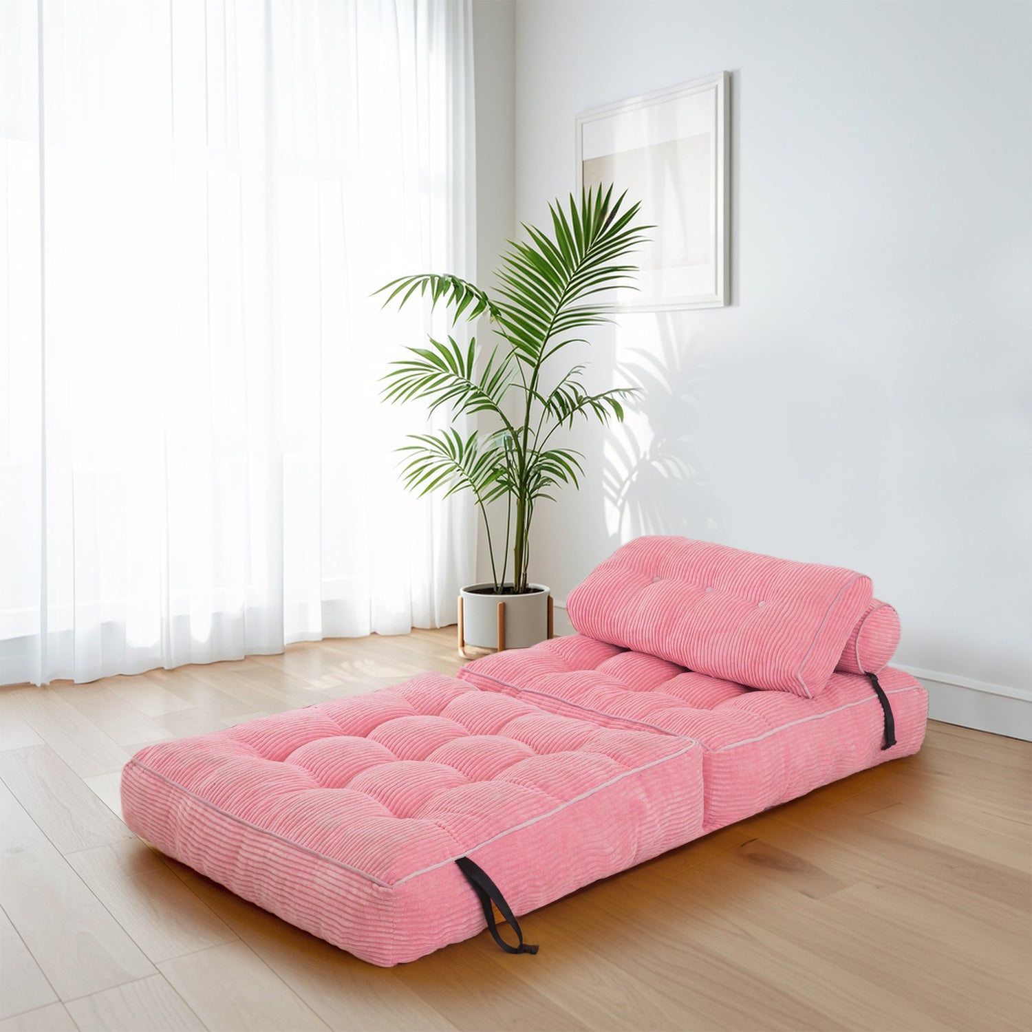 MAXYOYO Corduroy Sofa Bed - Convertible Sleeper Chair with Back Support | Comfortable for Living Room, Guest Room & Small Spaces