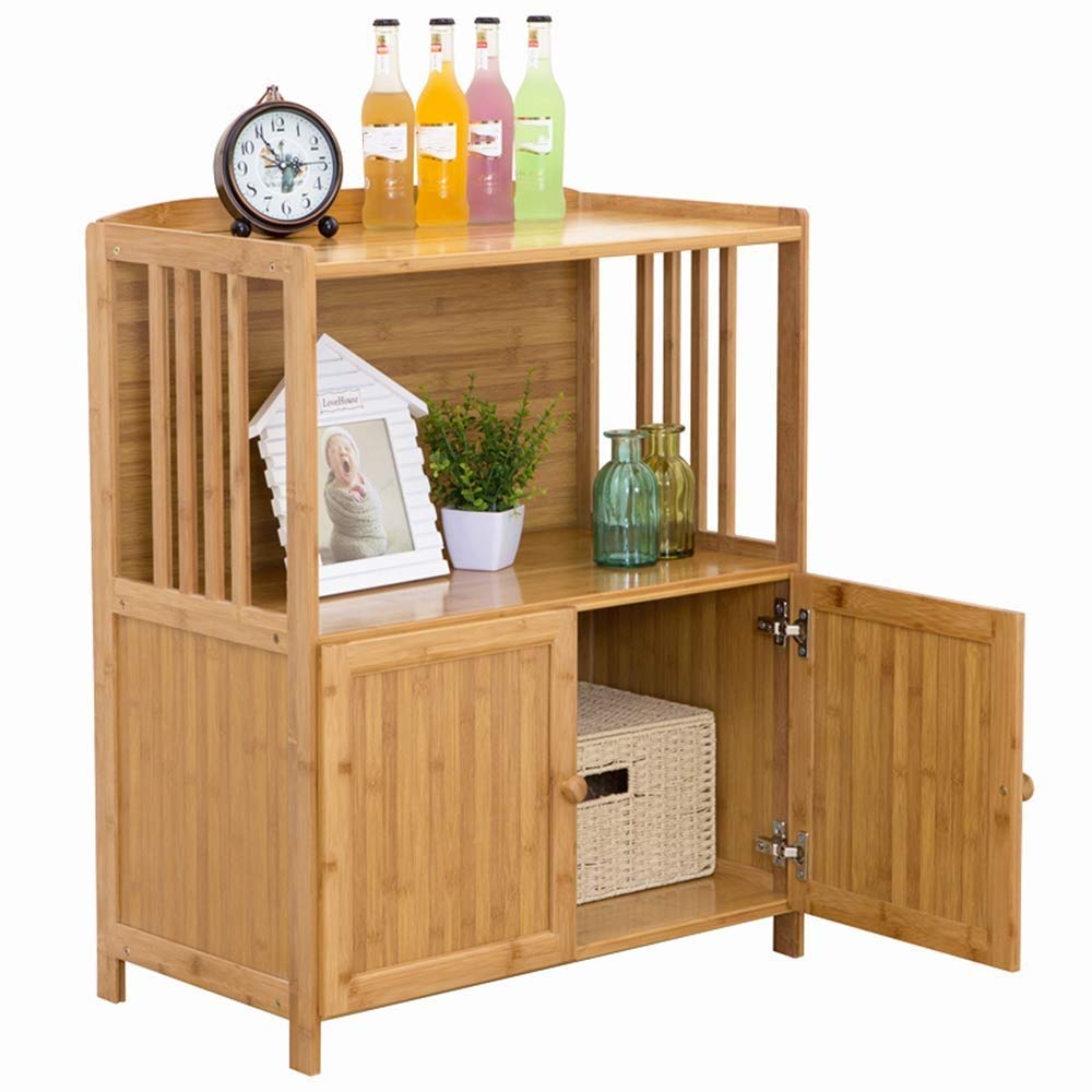 JANSUDY 3-Tier Floor-Standing Kitchen Shelf - Microwave Oven Rack & Spice Storage Cabinet (79x38x80cm) - Space-Saving Organizer for Pantry, Countertop & Small Kitchen