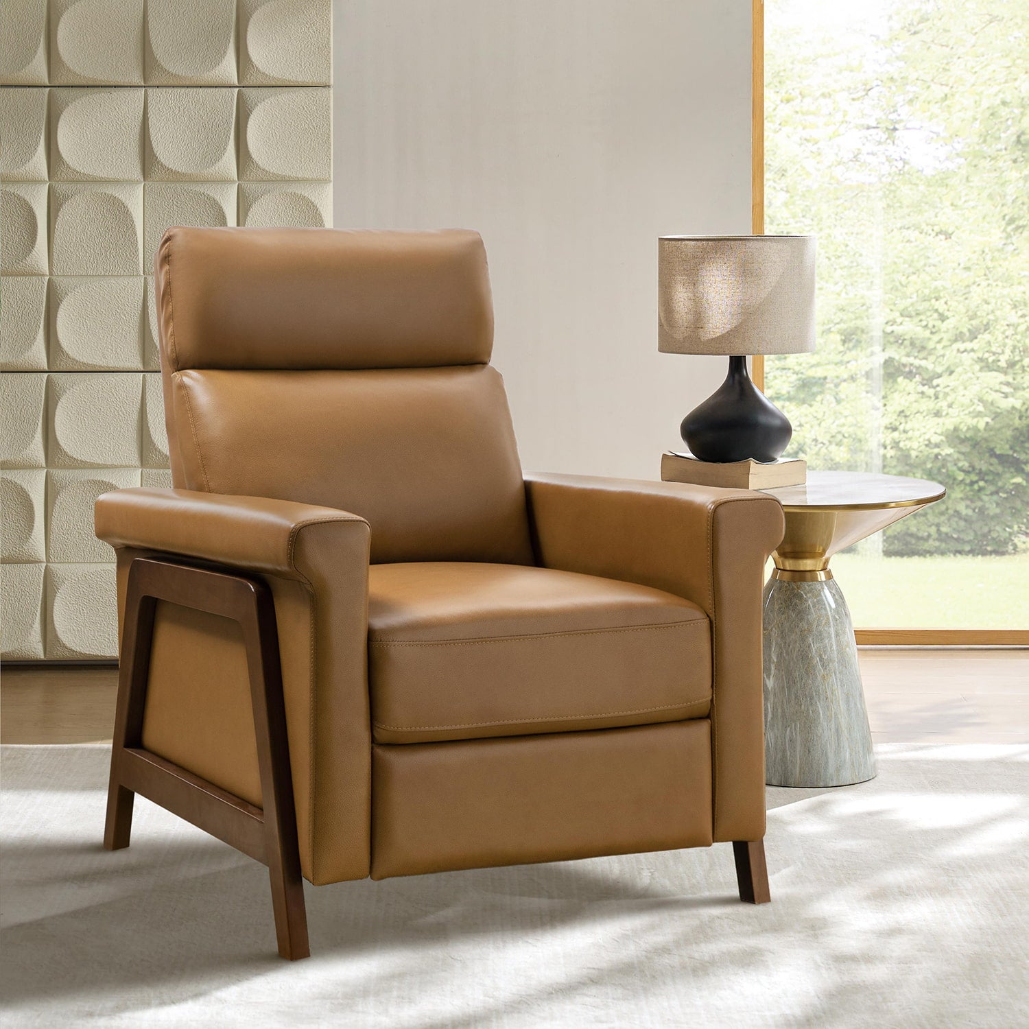 Premium Genuine Leather Power Recliner with Solid Wood Frame - Electric Massage Chair for Living Room, Home Theater & Office - Comfortable Modern Reclining Sofa with USB Charger