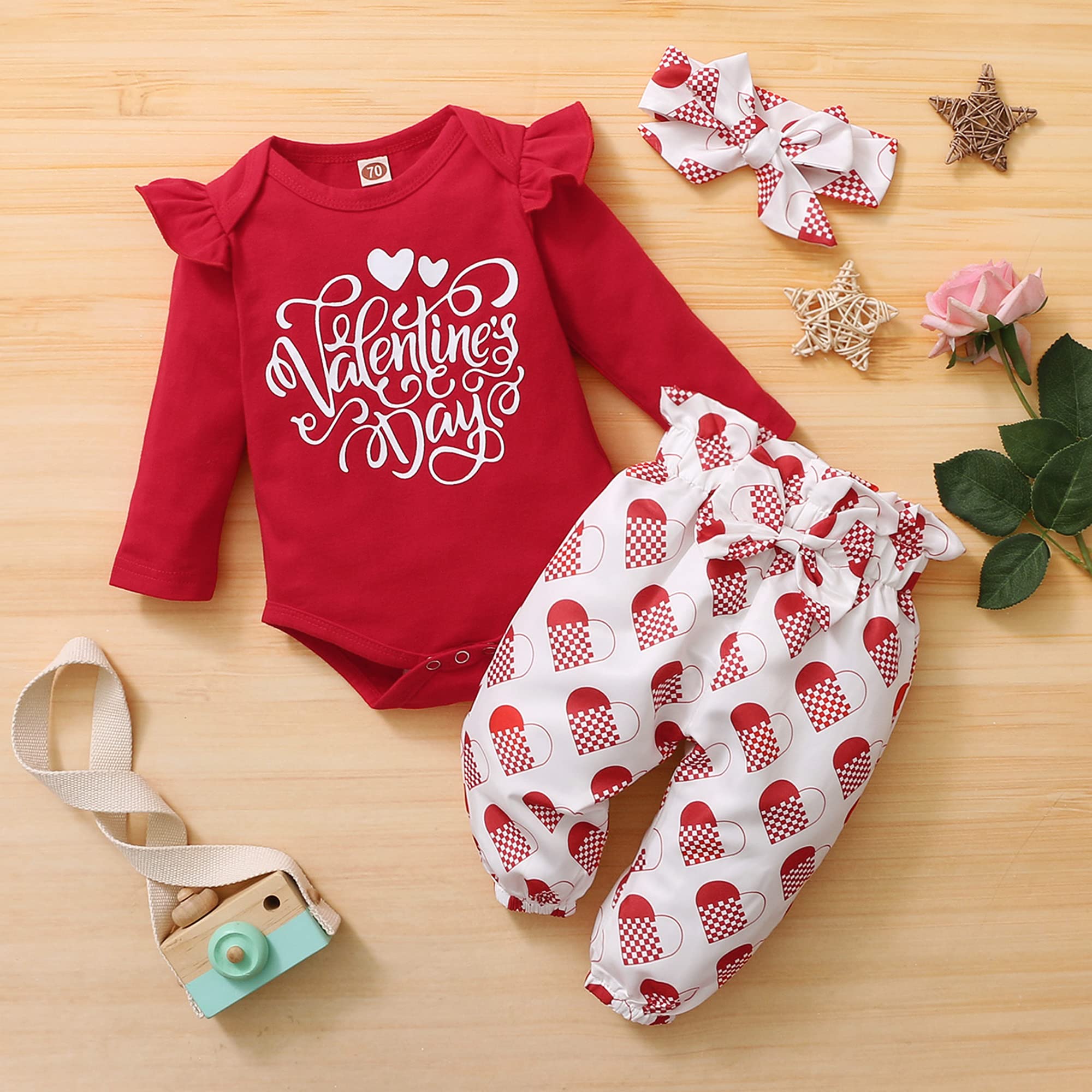 Adorable Infant Baby Girl Clothes Set - Long Sleeve Romper & Pants Outfit for Newborns | Soft & Cozy Fall/Winter Baby Girl Fashion | Perfect for Photoshoots, Holidays & Daily Wear