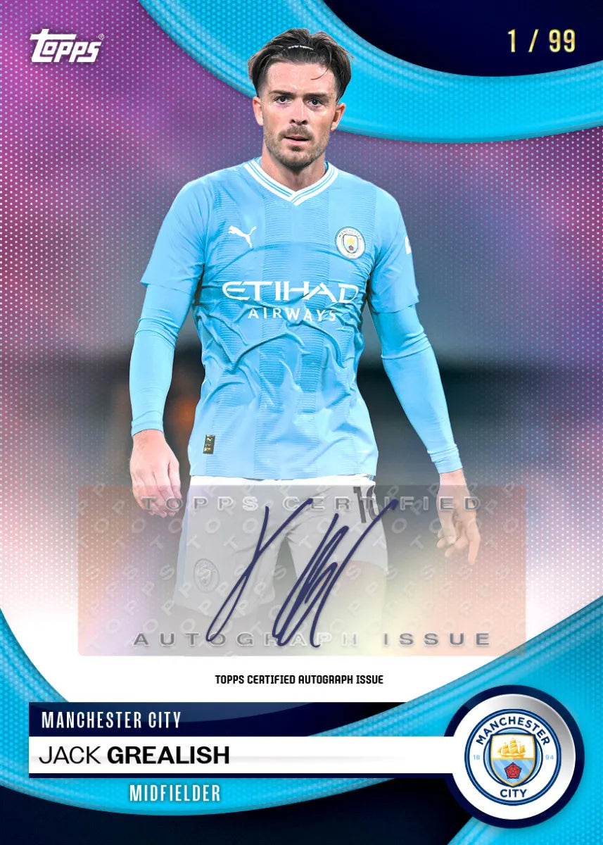 Official Topps Manchester City FC 2023/2024 Team Set - Collectible Soccer Trading Cards for Fans and Gift Ideas
