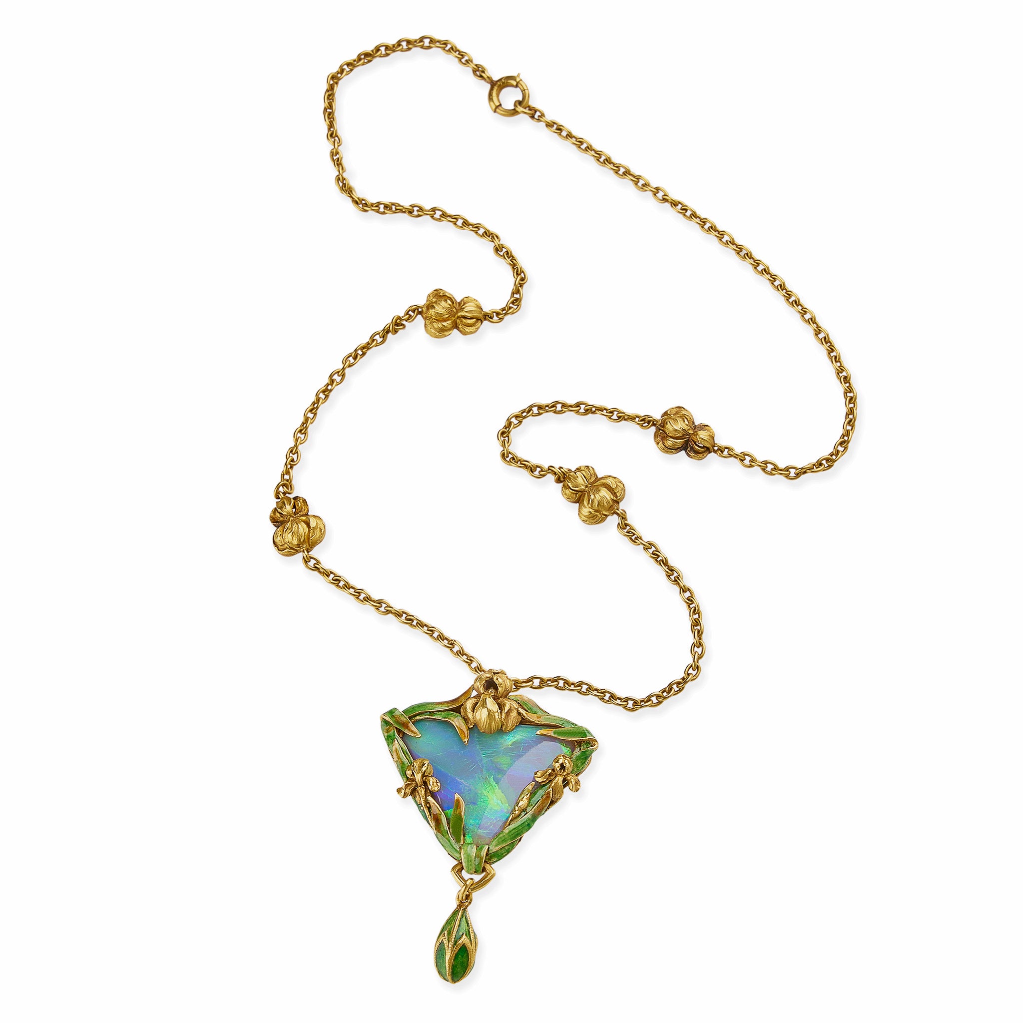 Marcus & Co. Black Opal and Enamel Pendant Necklace - Elegant Handcrafted Jewelry for Women | Perfect for Weddings, Parties & Special Occasions