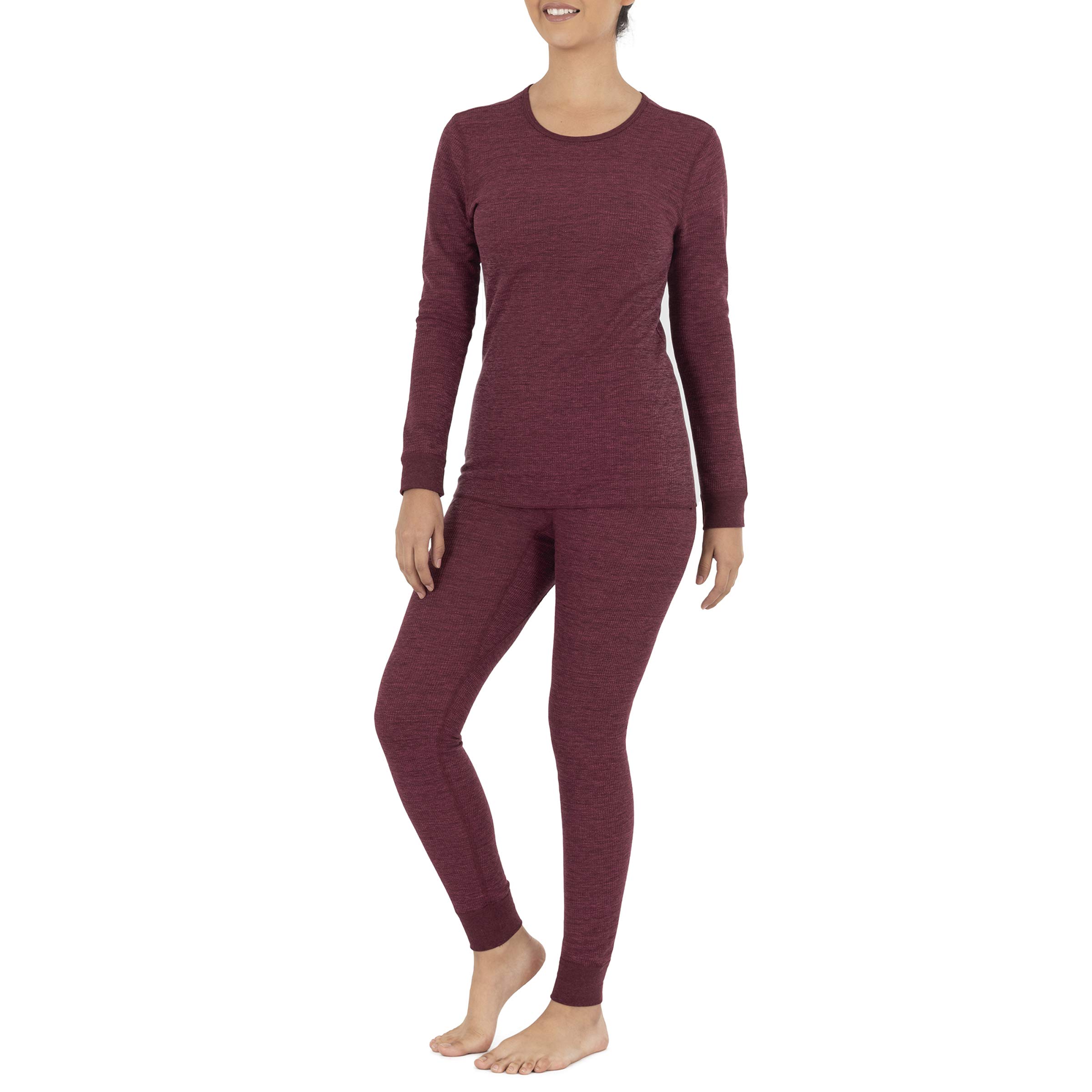 Fruit of the Loom Women's Micro Waffle Premium Thermal Set - Cozy Winter Underwear for Layering & Cold Weather Comfort