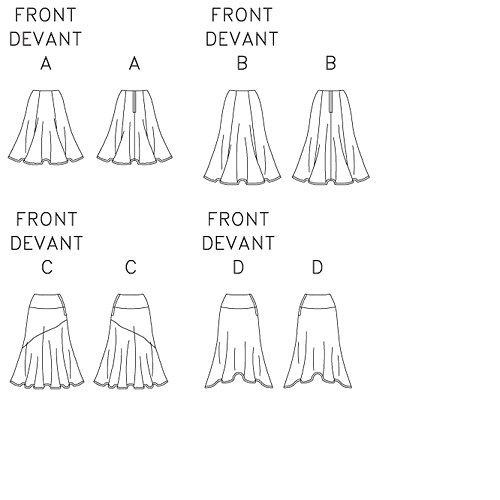 Butterick B5421 Women's Skirt Sewing Pattern - Size AA (6-8-10-12) | DIY Fashion Skirt for Casual Wear & Office Outfits