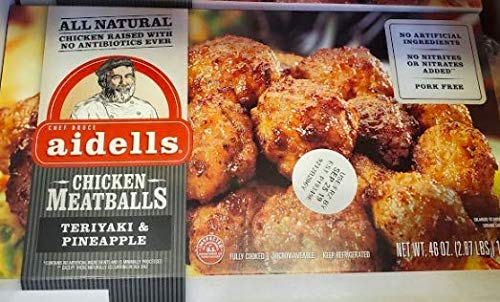 Teriyaki & Pineapple Chicken Meatballs 46 oz - Gluten-Free, Ready to Eat for Quick Meals, Party Snacks & Asian-Inspired Dishes