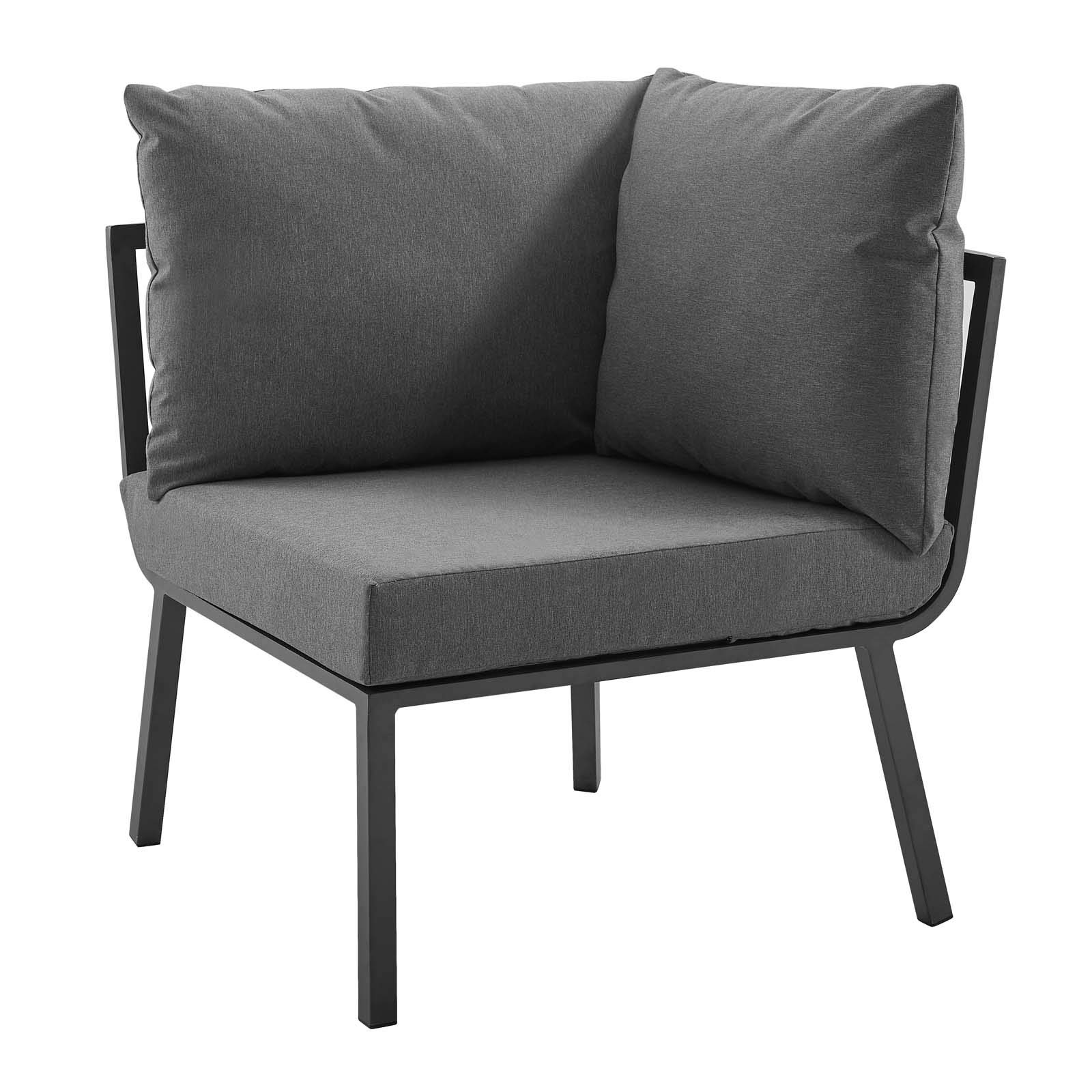 Modway Riverside 2-Piece Outdoor Patio Furniture Set - Gray Charcoal Wicker Chairs for Backyard, Poolside & Garden Relaxation