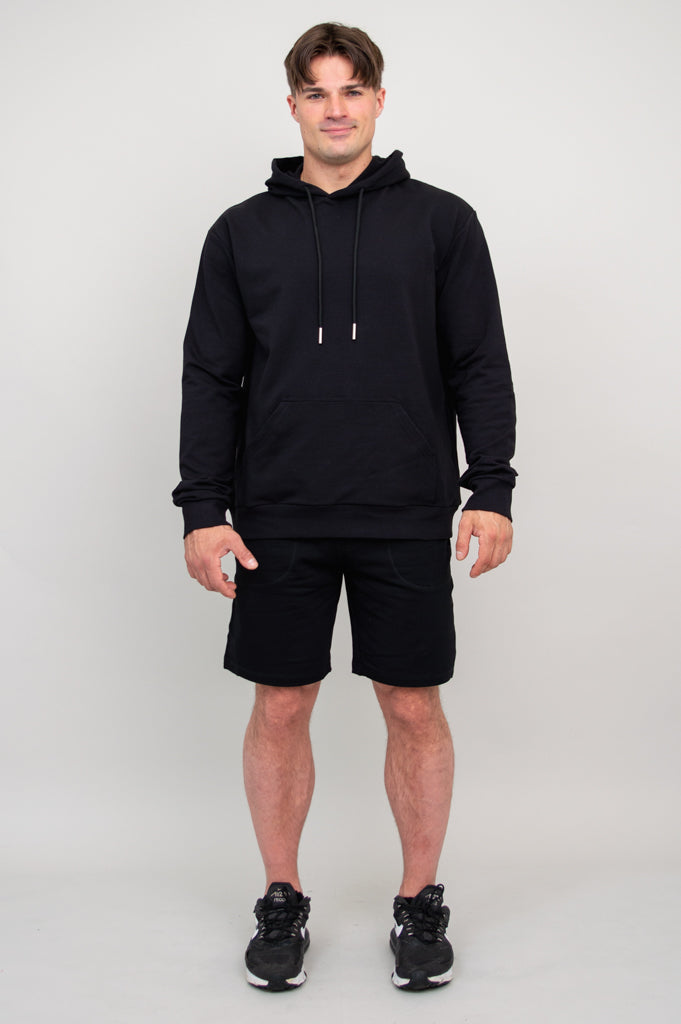 JoeJoe Men's Cotton Hoodie - Soft & Comfortable Black Pullover Sweatshirt for Casual Wear, Gym & Outdoor Activities