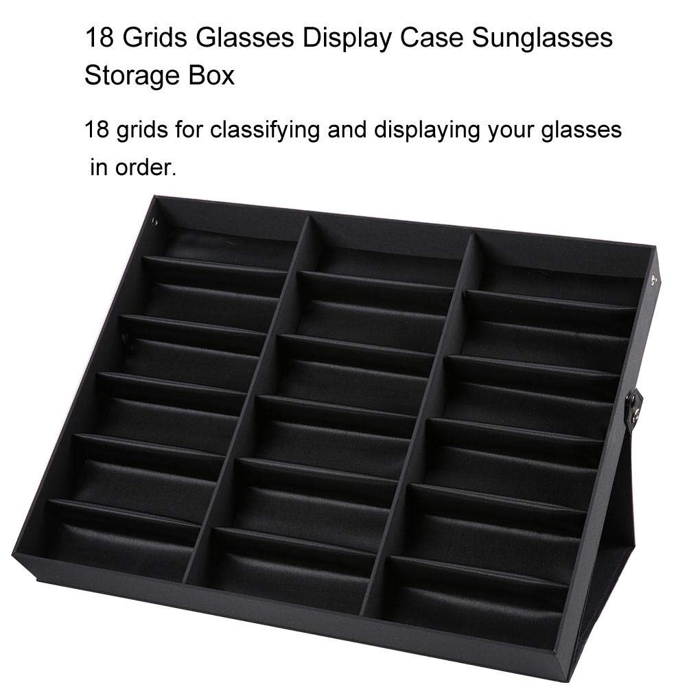18 Grids Glasses Storage Box - Eyewear Display Case & Jewelry Watch Organizer - Sunglass Storage Holder for Men & Women - Perfect for Home, Office, and Retail Store Display
