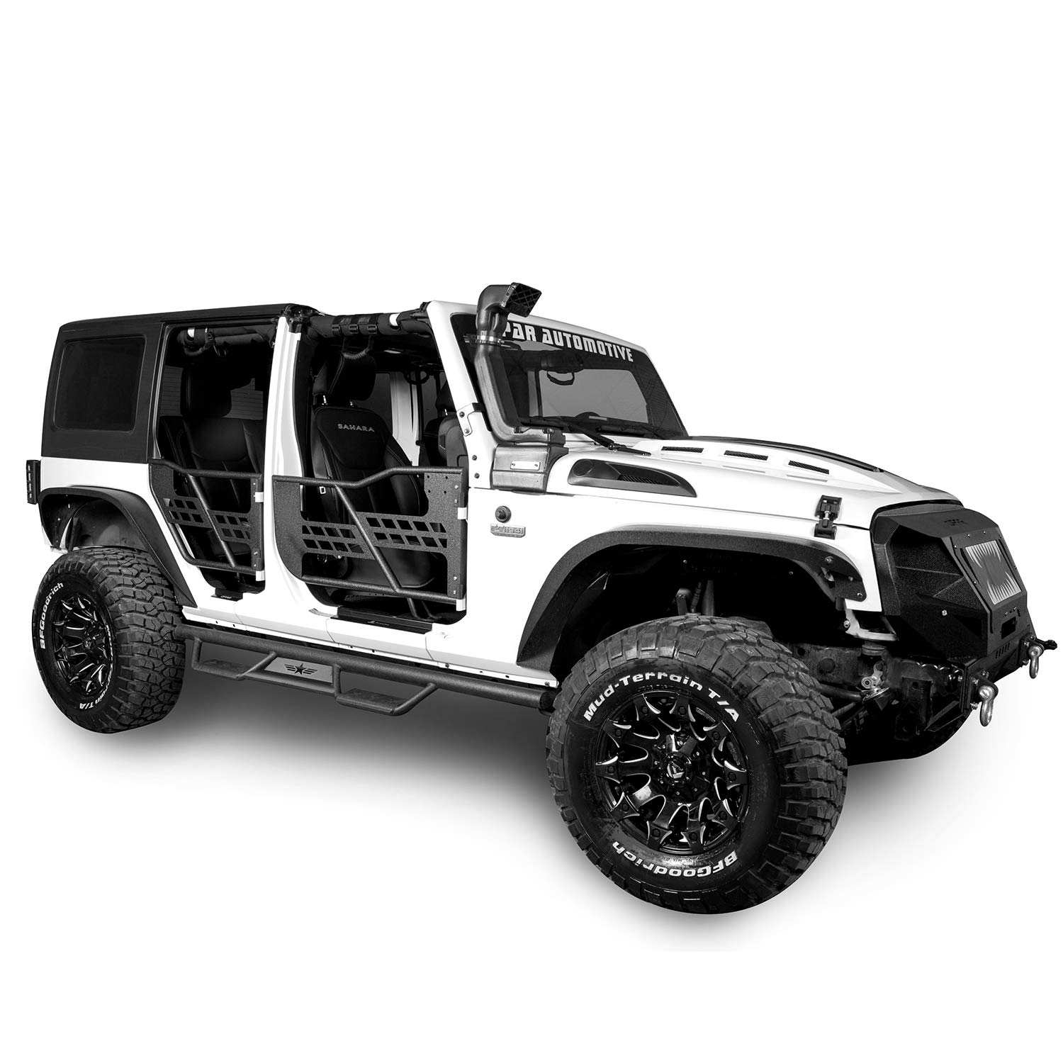 u-Box Jeep Wrangler JK Unlimited Side Steps Running Boards Nerf Bars - Compatible with 2007-2018 4-Door Models | Durable Off-Road Protection & Easy Entry Access for Adventure Enthusiasts