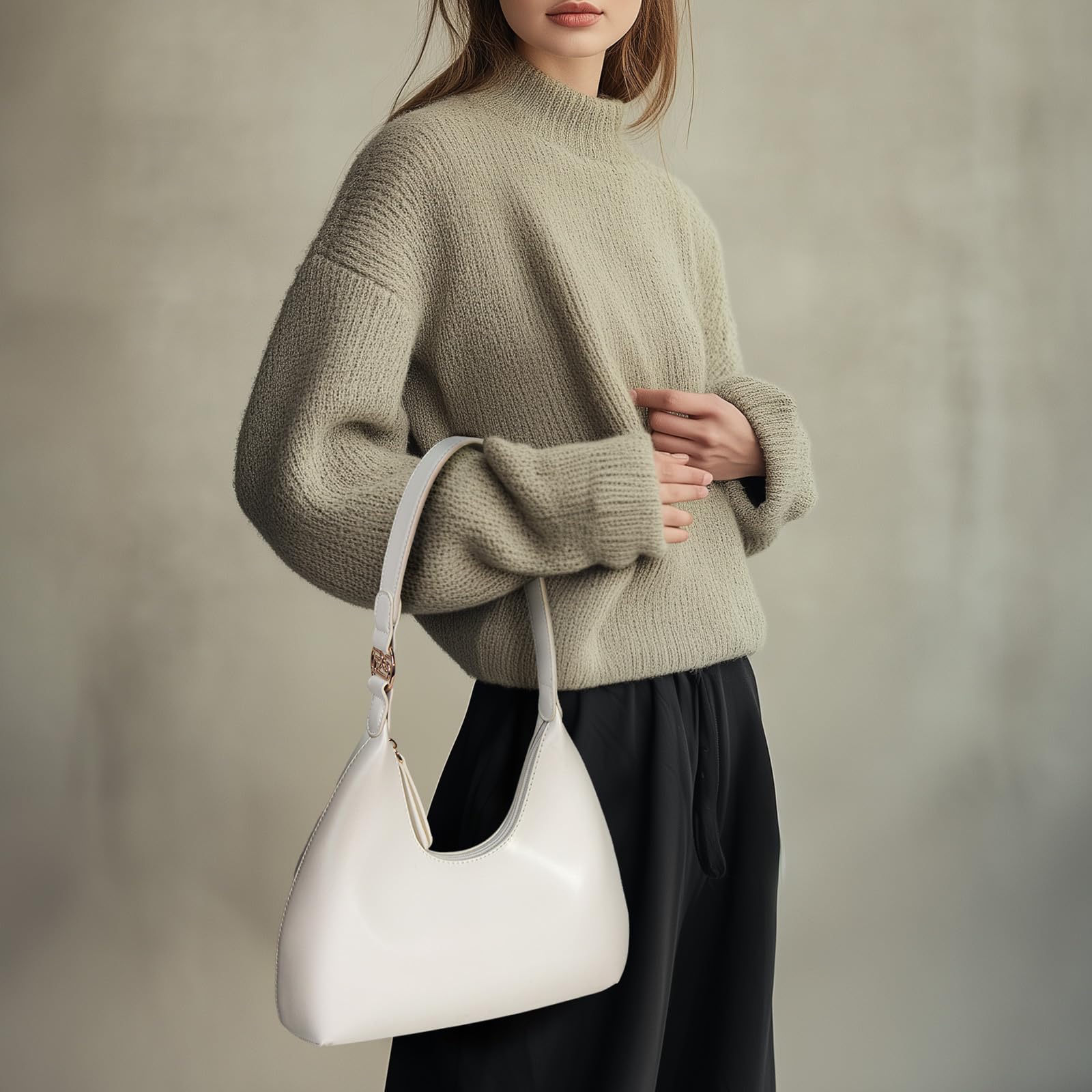 PS PETITE SIMONE Women's Shoulder Bag - Small Hobo Crescent Crossbody Purse for Everyday Use | Trendy Fashion Handbag 2025 | Perfect for Work, Shopping & Travel Accessories