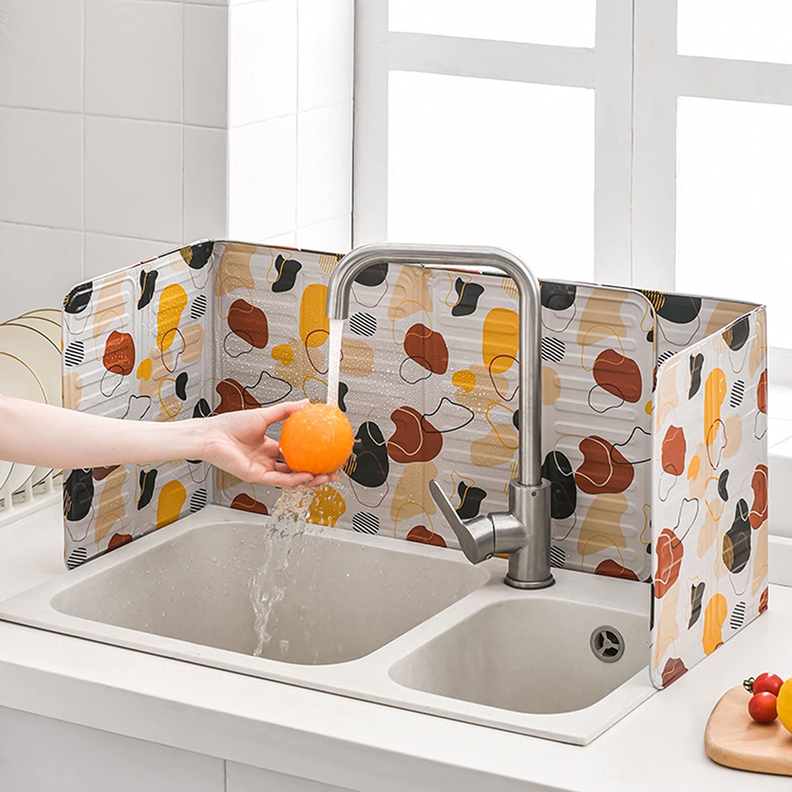 3-Sided Splatter Shield - Anti-Splash Oil Guard for Stove Cooking | Heat-Resistant Aluminum Foil Splash Guard | Blocks Oil Splatters & Protects Countertops | Perfect for Frying, Sautéing & Grilling (Color: A)