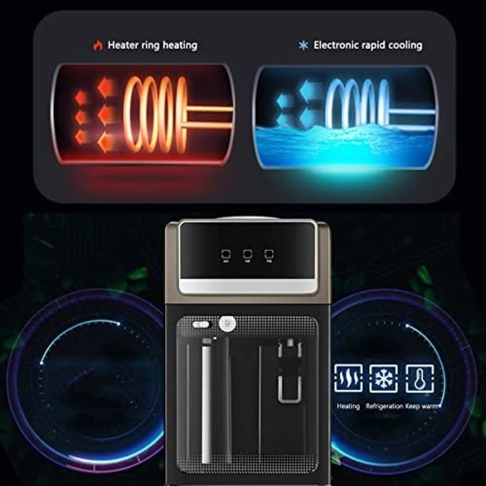 Top-Loading 3-in-1 Vertical Water Cooler Dispenser - Hot & Cold Water Dispenser for Home & Office | Perfect for Kitchen, Breakroom, and Office Hydration Station