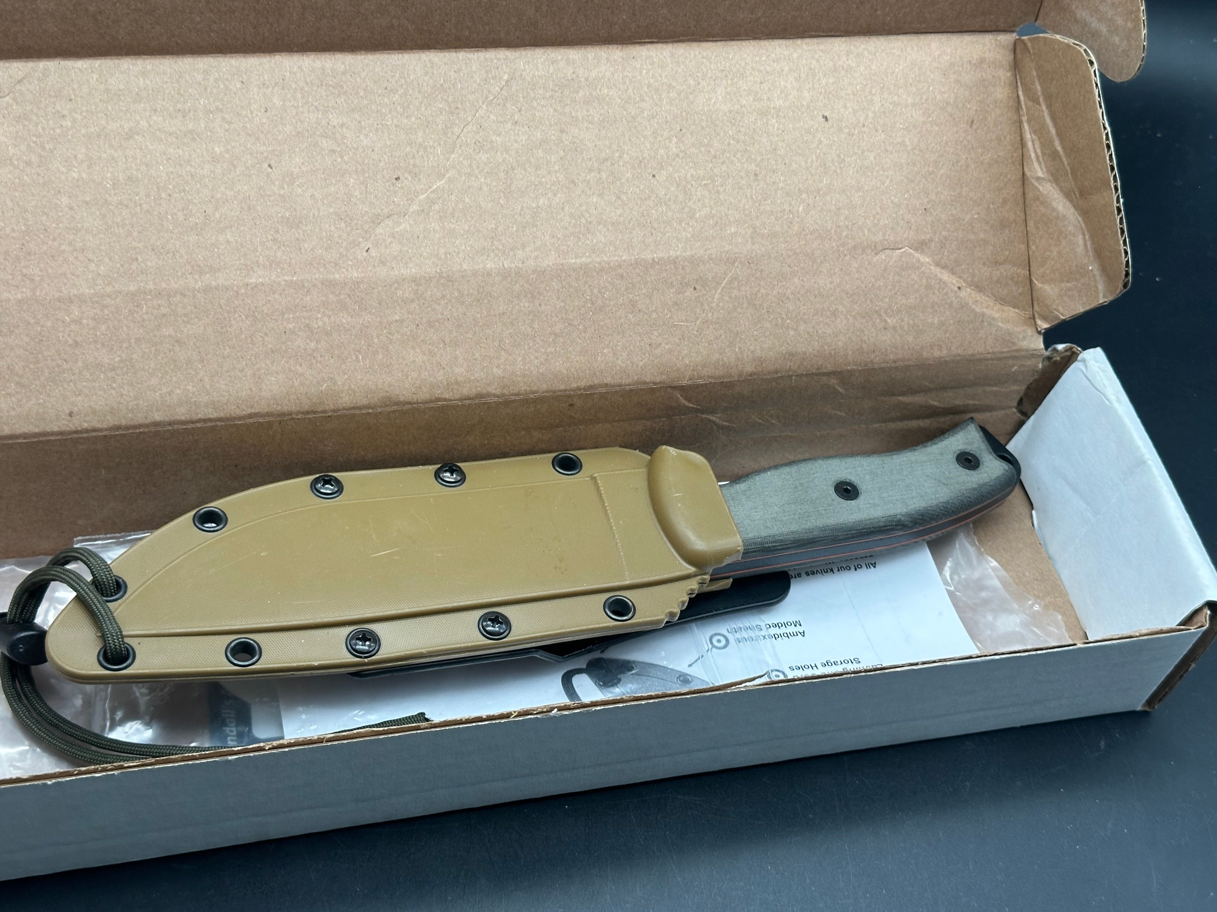 ESEE 6P Survival Knife with Coyote Brown Sheath - 6.5 Inch Plain Edge Fixed Blade for Outdoor Camping, Hunting & Bushcraft