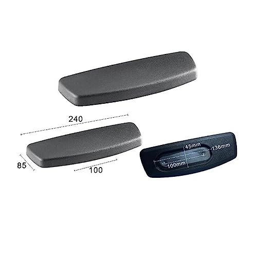 Office Chair Armrest Replacement Pads - 4 Inch PU Leather Cushion Caps for Mesh Computer Chairs (1 Pair, Style A) - Durable Accessory with Mounting Holes for Home & Office Workspace Comfort