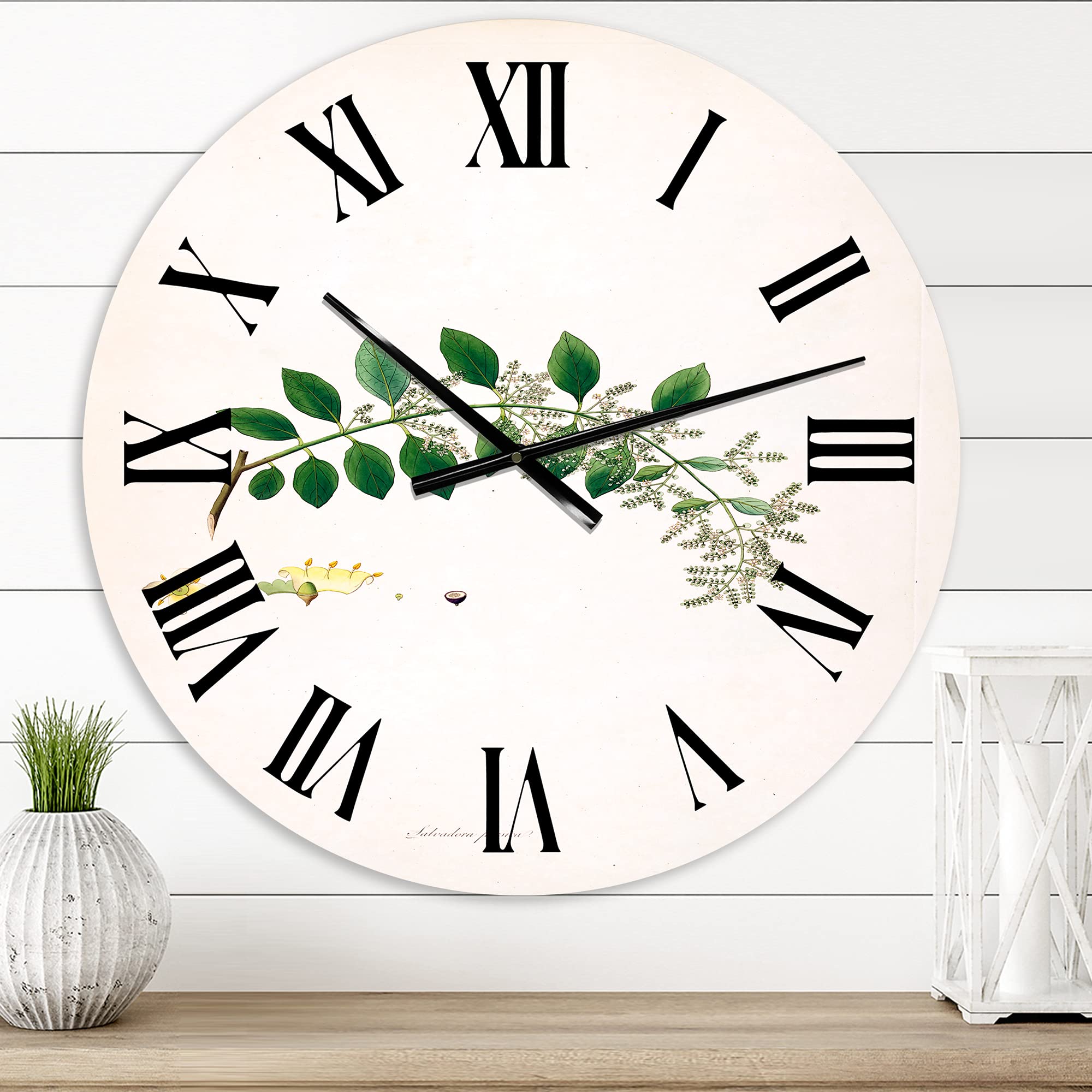 Vintage Farmhouse Wall Clock with Floral & Botanical Design - Large Rustic Wall Decor for Bedroom, Living Room, Kitchen | Perfect for Home, Office & Farmhouse Style Decor