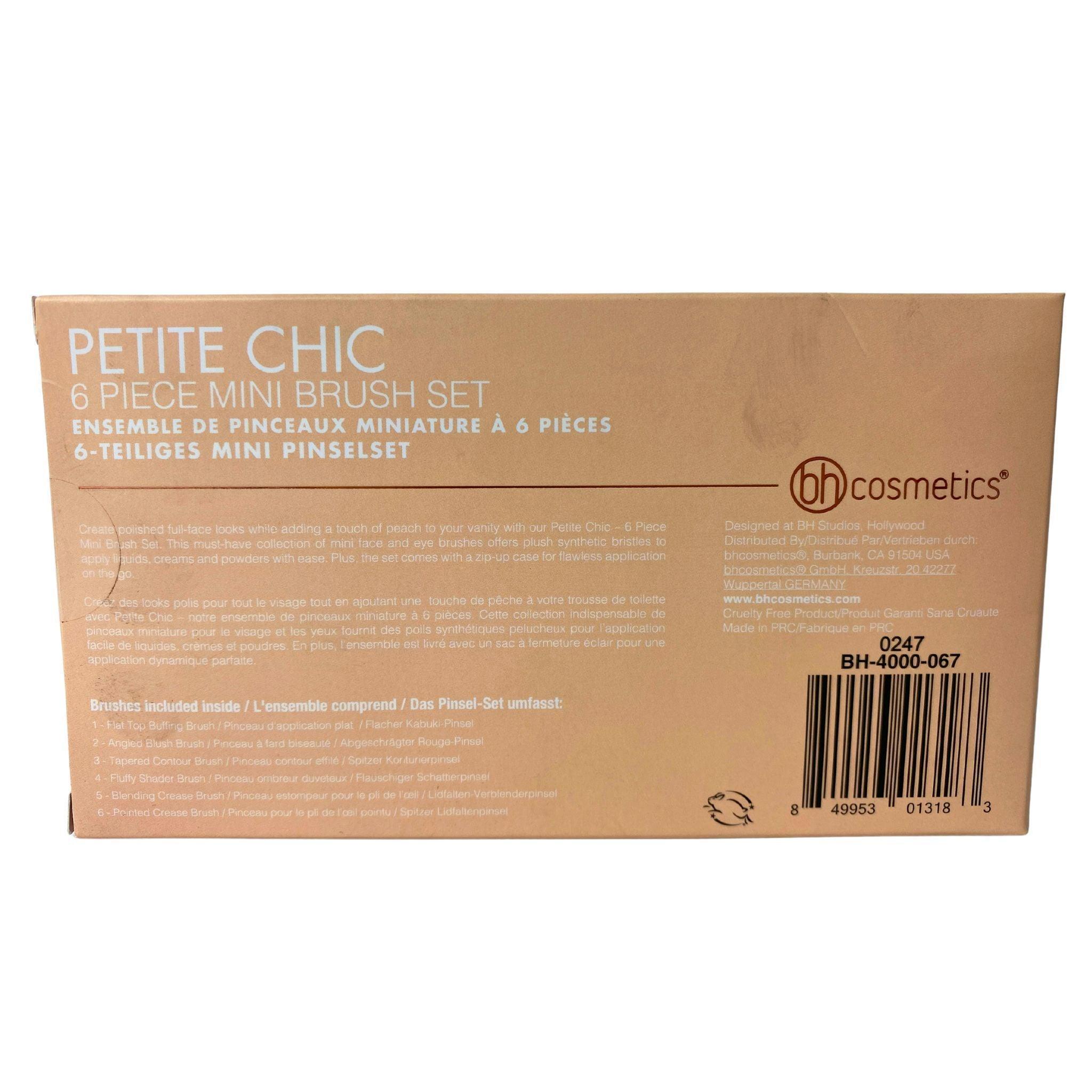 BH Cosmetics Petite Chic 6-Piece Mini Brush Set with Travel Case - 24 Pcs Lot - Perfect for Makeup Artists & Travel Makeup Kits