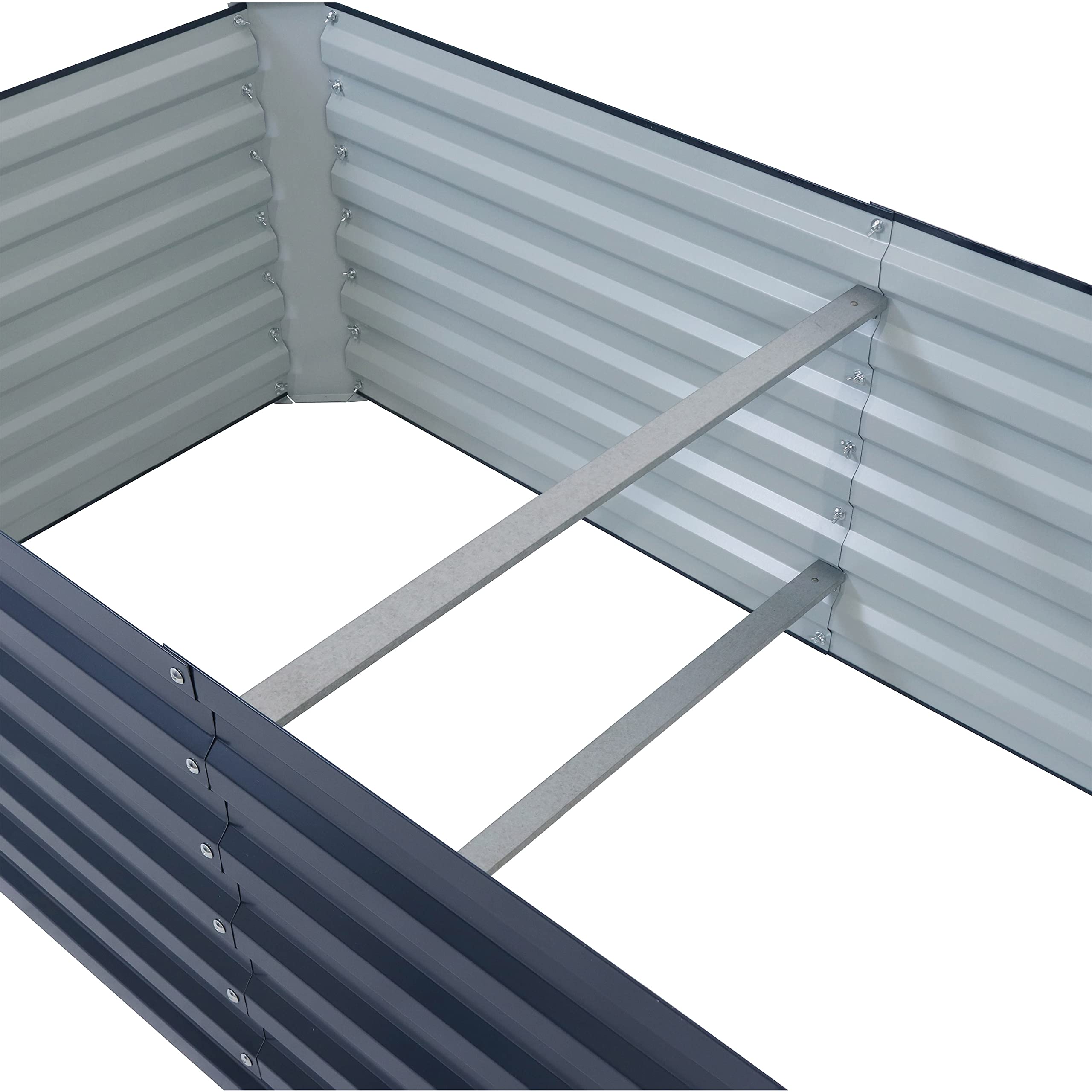71-Inch Rectangular Raised Garden Bed Kit - Galvanized Steel Planter Box for Vegetables, Flowers & Herbs - Dark Gray Outdoor Gardening Solution for Backyard, Patio & Urban Farming