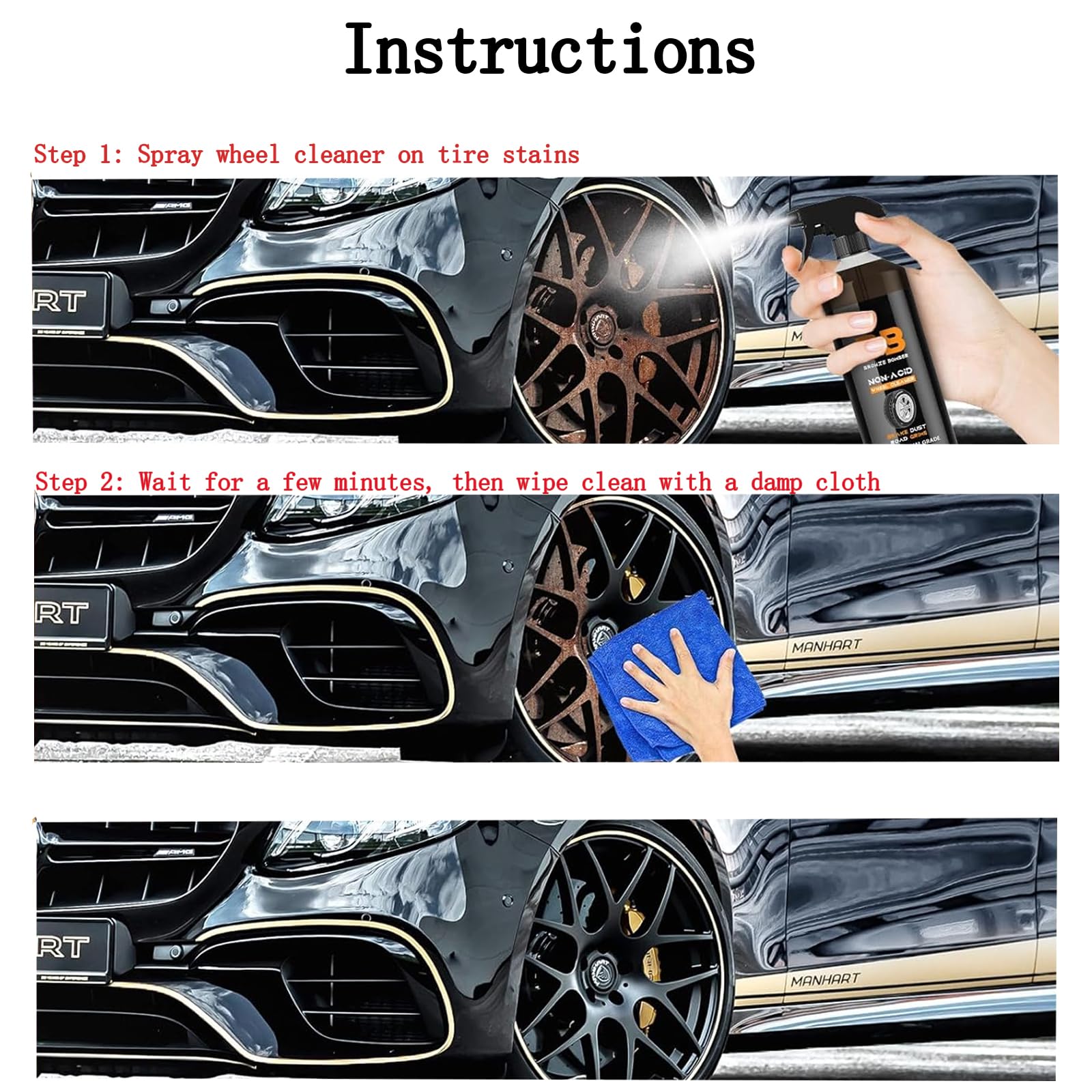 2-Pack Bronze Bomber Non-Acid Wheel Cleaner & Brake Dust Remover - Powerful Alloy Wheel Cleaner for Cars, Trucks & Motorcycles - Safe for Painted & Chrome Rims - Perfect for Deep Cleaning Tires, Wheels & Brake Dust - Ideal for Car Detailing, Auto Maintenance & Show Car Preparation