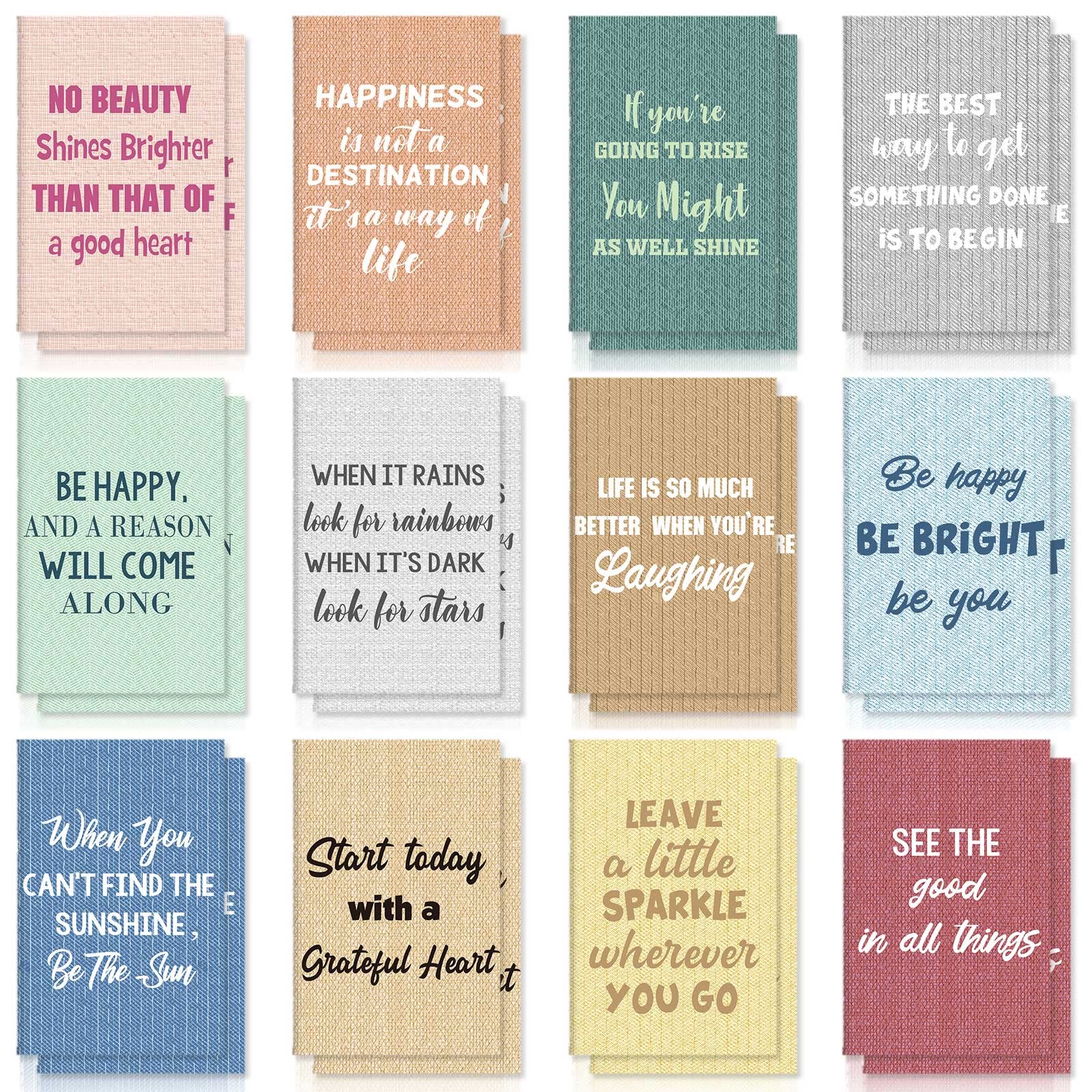 Zonon 24-Pack Mini Colorful Notebooks Bulk - Motivational Journals & Inspirational Notepads for Teachers, Office, Travel - Small Pocket Notebooks with Funny Quotes (Retro Style) - Perfect for Gifts, Prizes & Daily Journaling