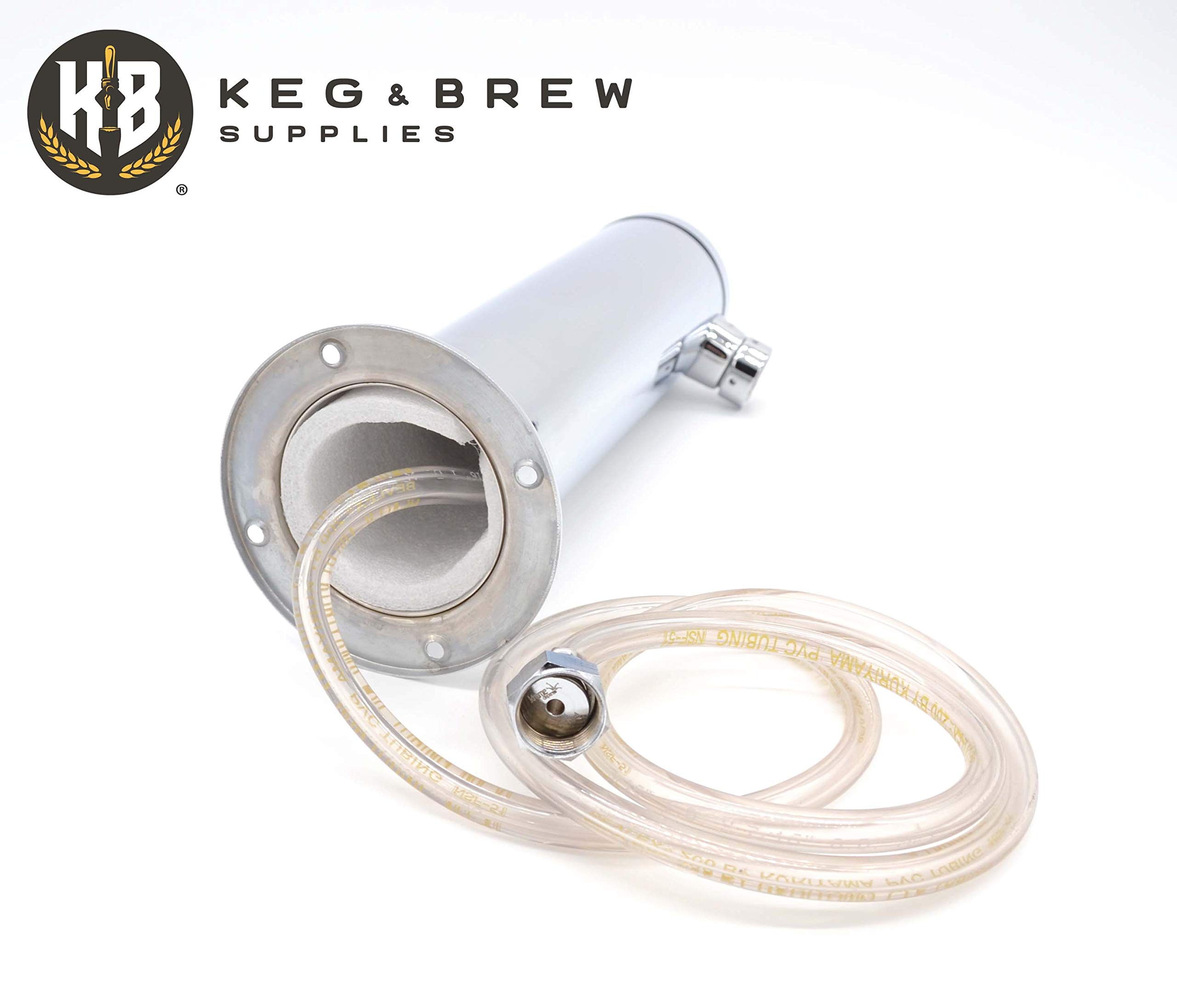 K&B Single Faucet Beer Tower for Kegerator - Customizable Stainless Steel Faucet with Chrome Heavy Duty Tap Handle | Perfect for Home Bars, Parties & Commercial Draft Beer Systems