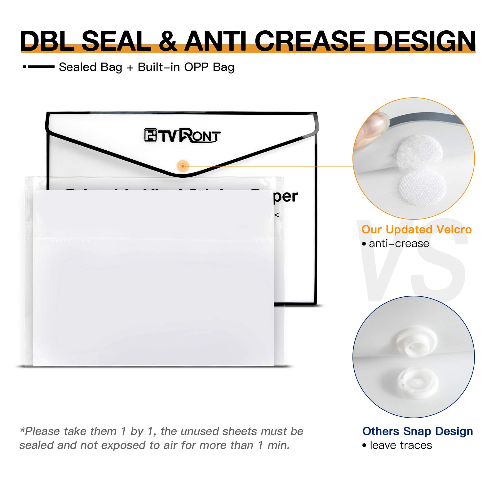 HTVRONT Printable Vinyl Sheets for Inkjet & Laser Printers - 40 Pack Matte White Sticker Paper 8.5