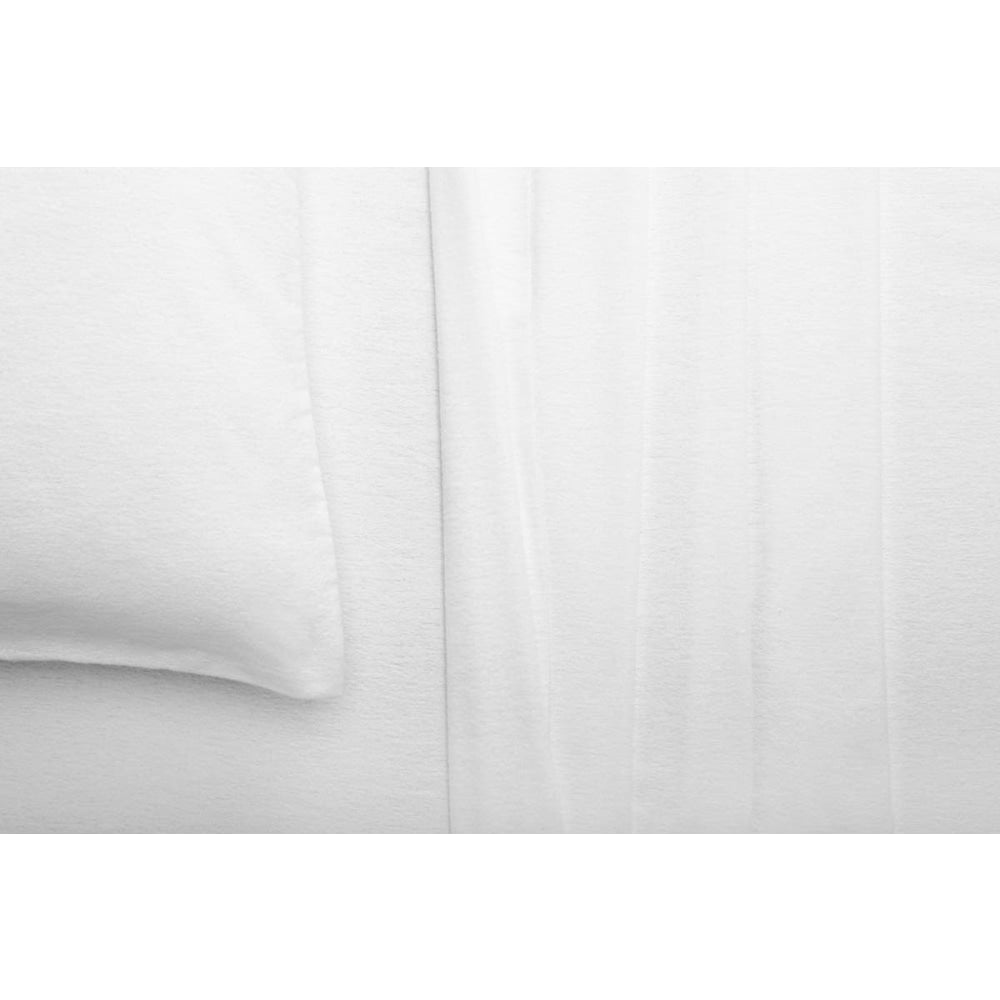 150GSM Soft Cotton Flannelette Bed Sheet Set - White King Single Size - Breathable & Cozy Bedding for Winter Nights, Guest Rooms & Dorm Essentials