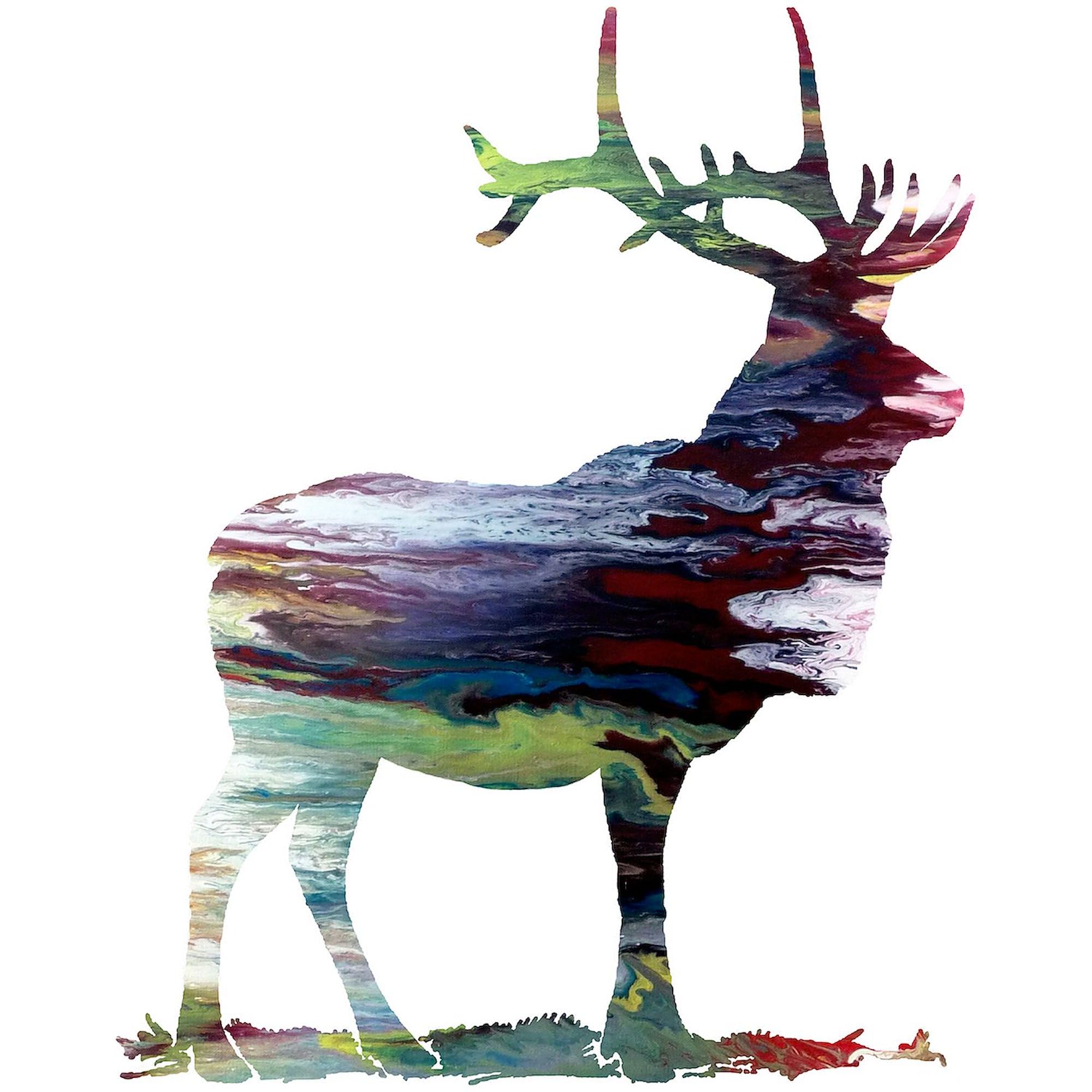Elk Sticker - Square Bumper Car Decal for Outdoor Enthusiasts