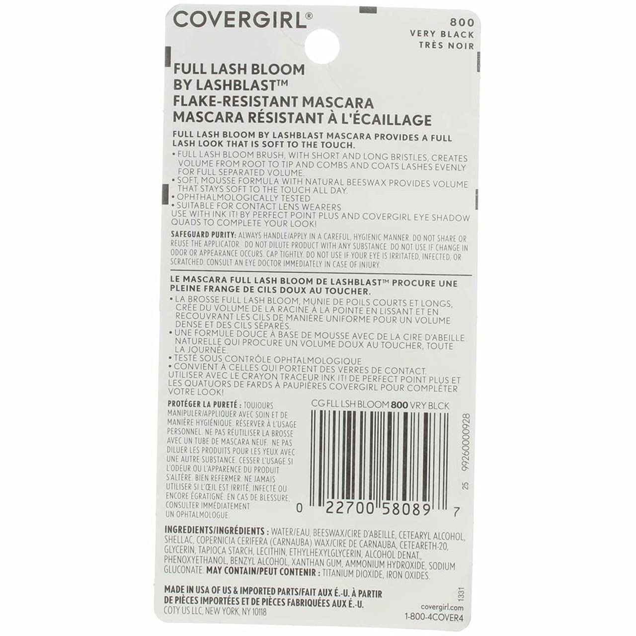 CoverGirl Full Lash Bloom by Lashblast Volumizing Mascara - Very Black 800 (3-Pack) | 0.44 oz | Lengthening & Volumizing for Dramatic Lashes | Perfect for Daytime Office Look & Night Out Makeup