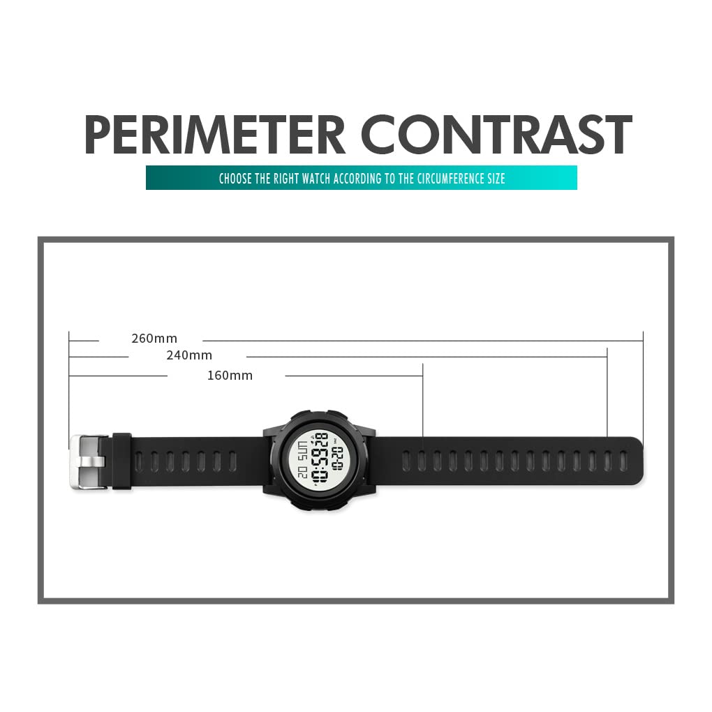**Gosasa Men's and Women's Digital Sports Watch - Waterproof Silicone Strap, LED Display, Casual & Student Watch (Black/Blue) - Perfect for Running, Gym & Everyday Wear**