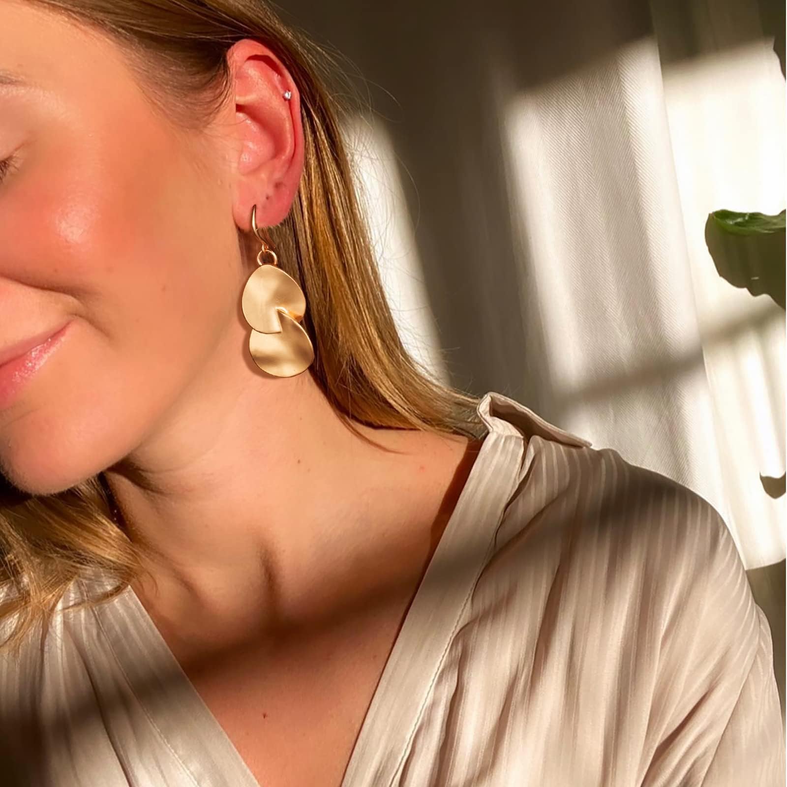 14K Gold Plated Hoop Earrings for Women - Dainty Pearl, Disc, Coin, Bead, Starfish & Teardrop Circle Dangle Drop Earrings | Hypoallergenic Jewelry Gifts for Her | Perfect for Parties, Weddings & Everyday Wear