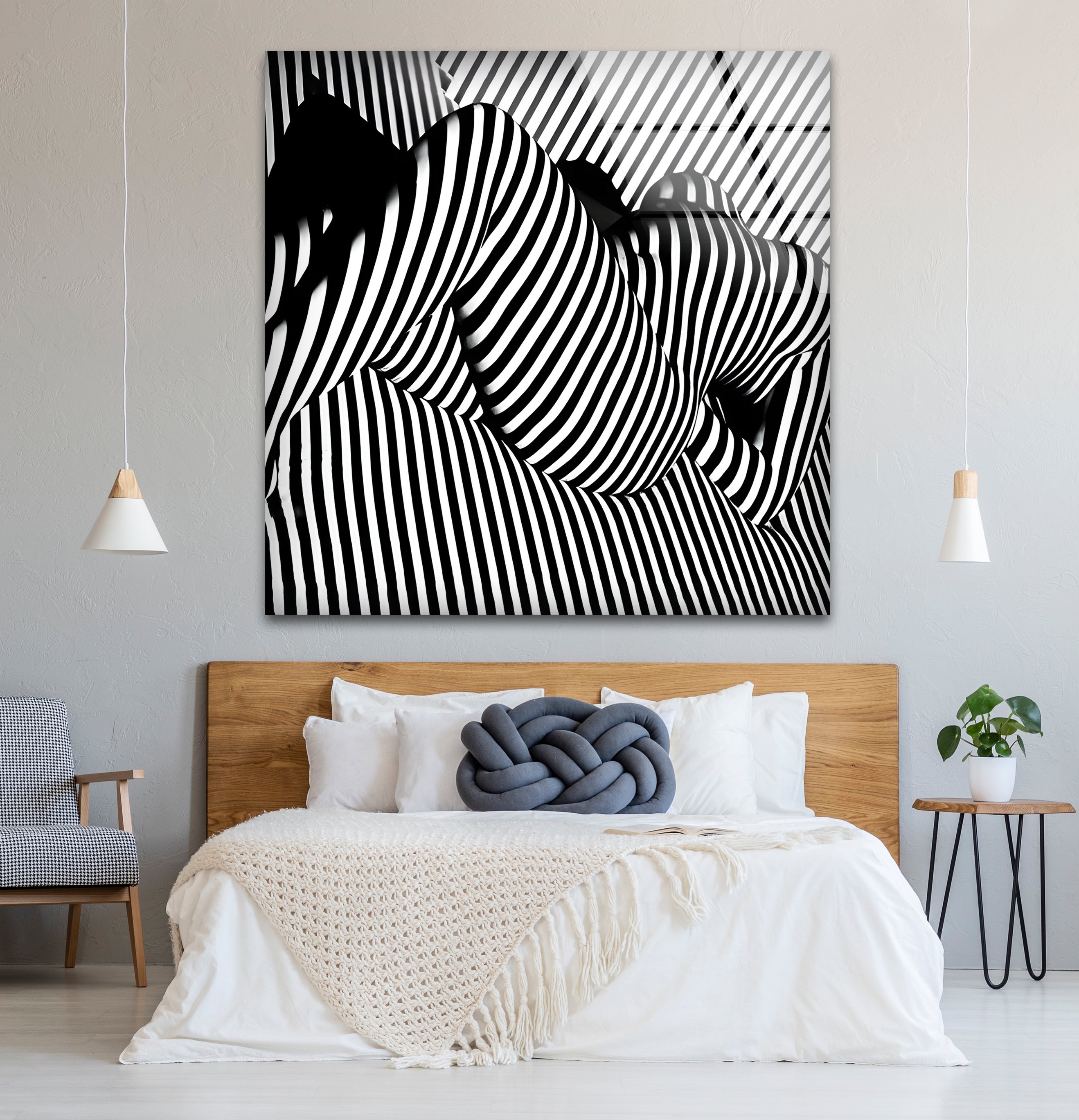 Elegant Black and White Female Body Glass Wall Art - Modern Home Decor for Living Room, Bedroom & Office