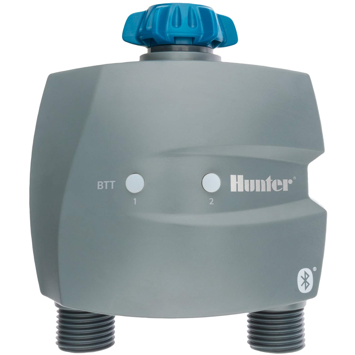Hunter BTT 2-Zone Outdoor Water Timer - Gray | Automatic Garden Irrigation System for Lawns & Plants | Perfect for Sprinklers, Drip Systems & Hose Watering