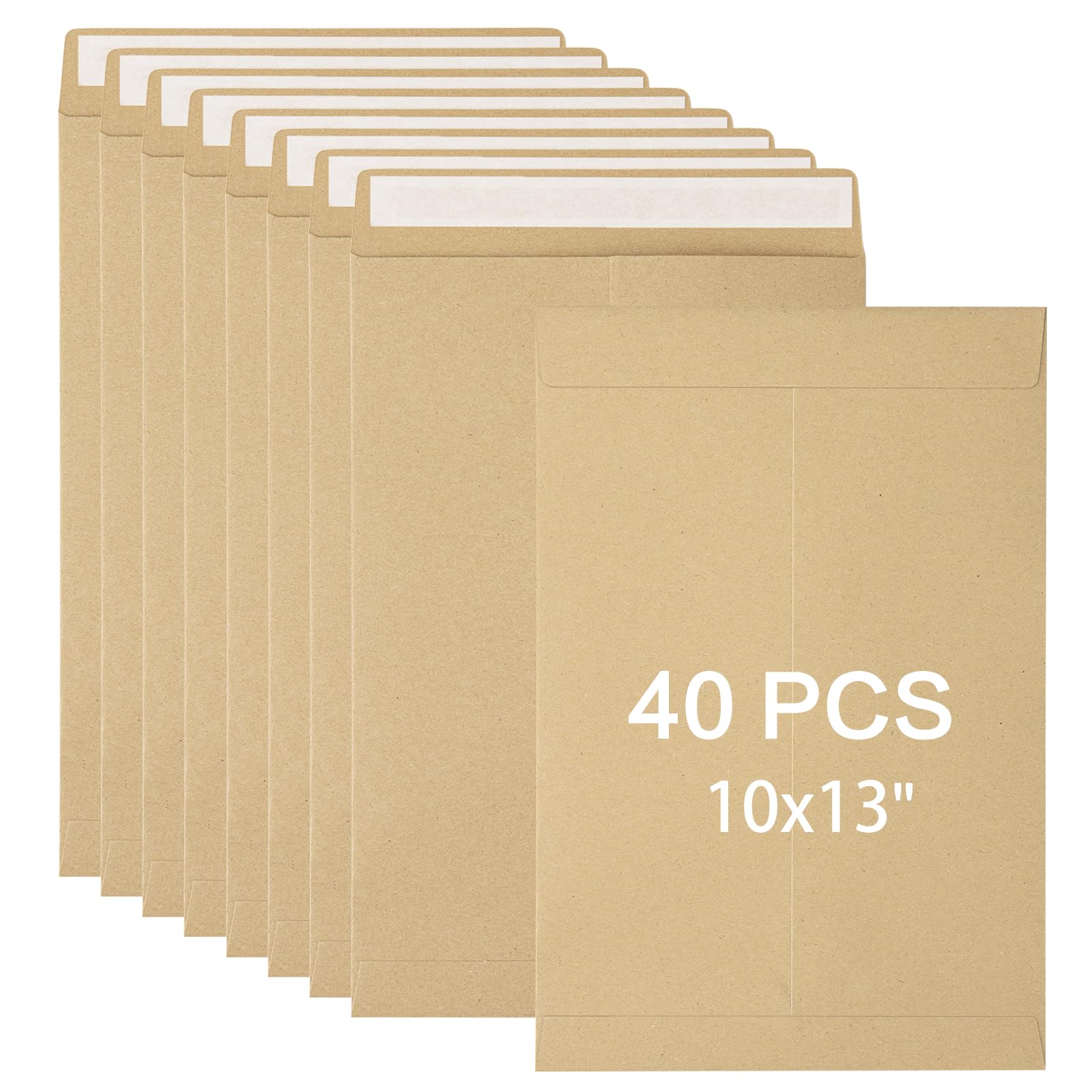 40 Pcs 10x13 Self Seal Catalog Envelopes - Mailing & Security Peel and Seal Envelopes, Printable Brown Kraft Manilla Envelopes (120G) for Invitations, Organizing Documents, Business Mailing & Secure Storage - Perfect for Offices, Mailing Services & Home Organization
