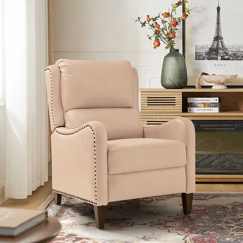 Deliat Genuine Leather Recliner Chair - Premium Comfort for Living Room, Home Theater & Office - Adjustable Footrest & Lumbar Support - Brown PU Leather Sofa for Relaxation & Entertainment