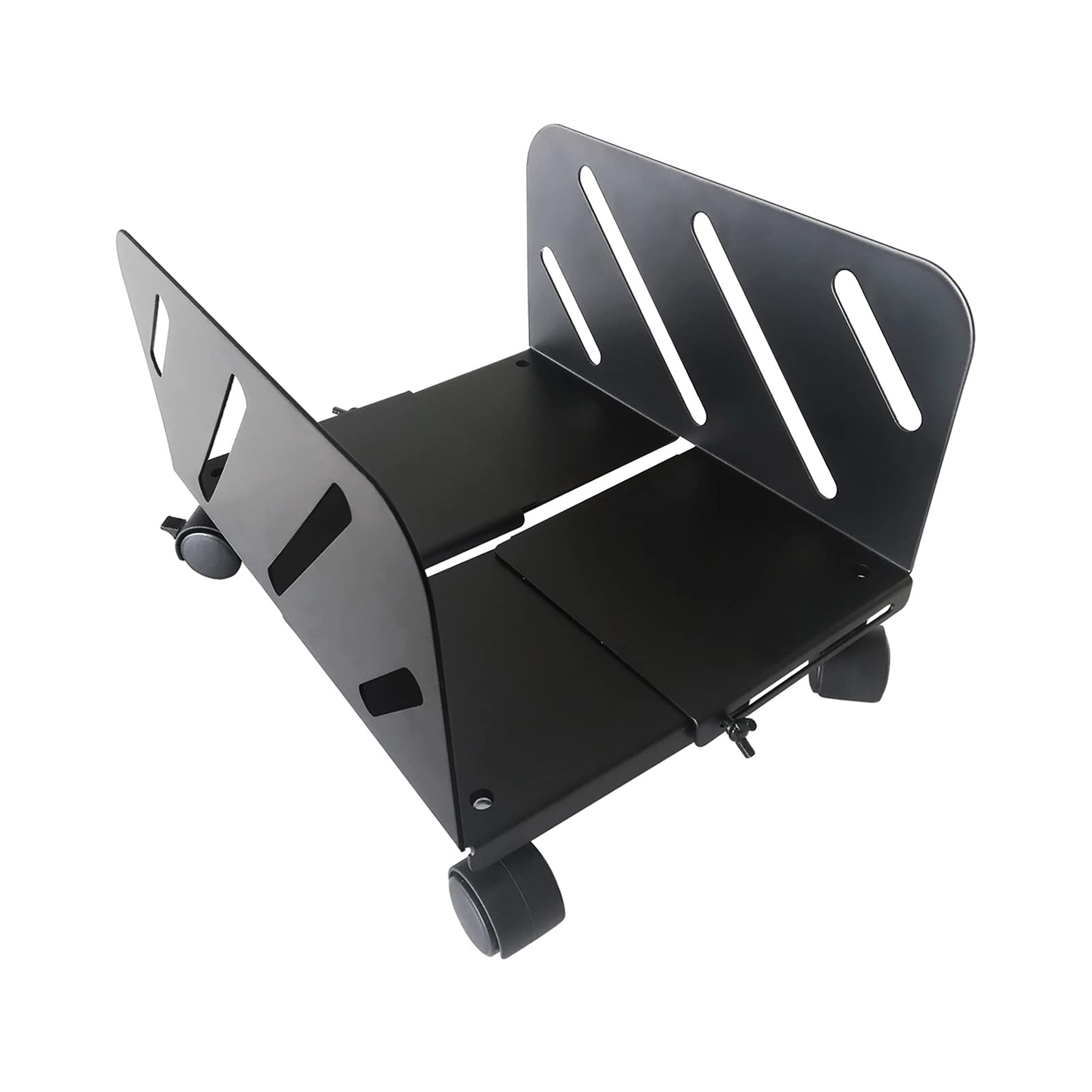 TOMYEUS Universal CPU Holder Stand for PC Tower - Mobile Cart with Wheels, Adjustable Desktop Computer Stand Fits All PC Cases (Black) - Perfect for Office, Gaming & Home Workspace Organization