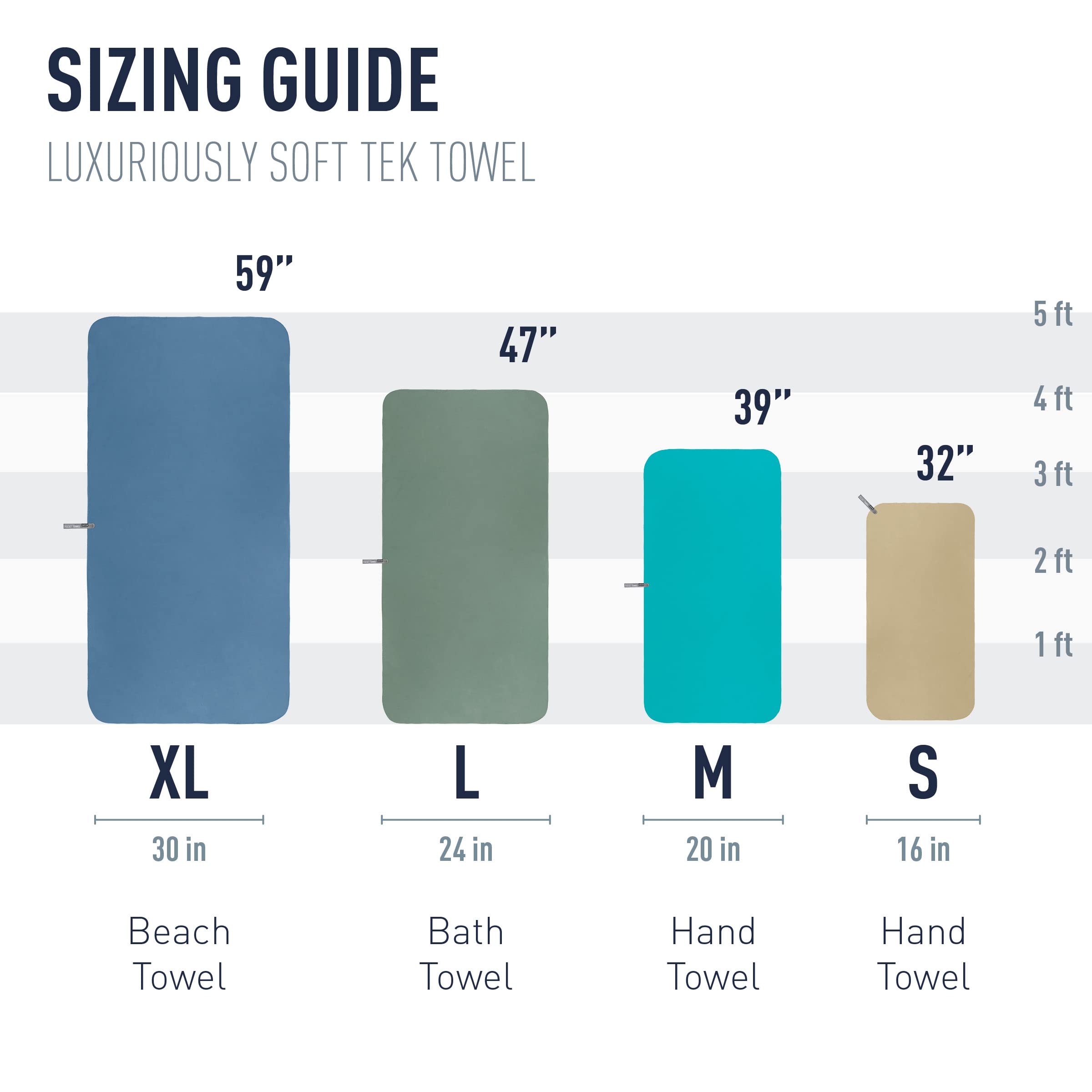 Sea to Summit Tek Towel - Ultra Soft & Quick Dry Camping Towel for Hiking, Backpacking & Travel | Lightweight & Compact for Outdoor Adventures